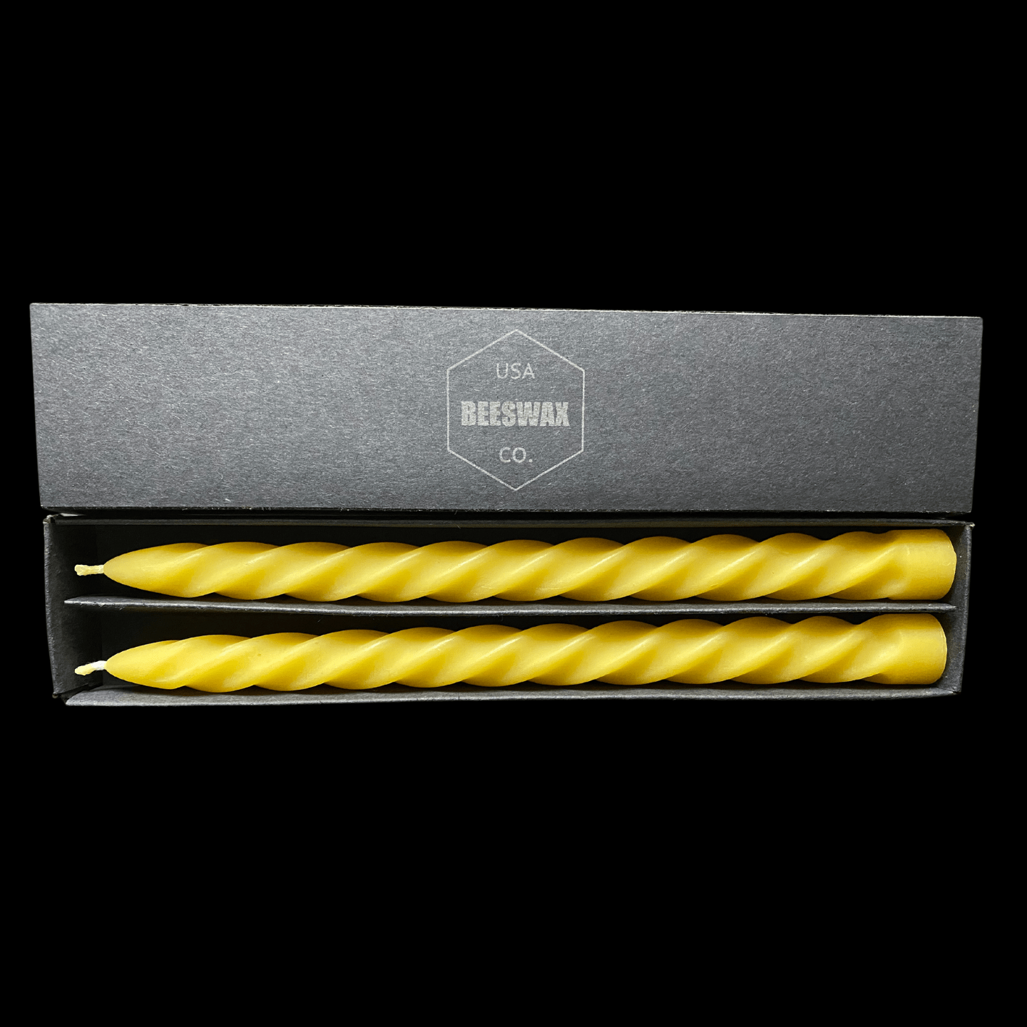 Large Spiral Taper Candles - Yellow Beeswax