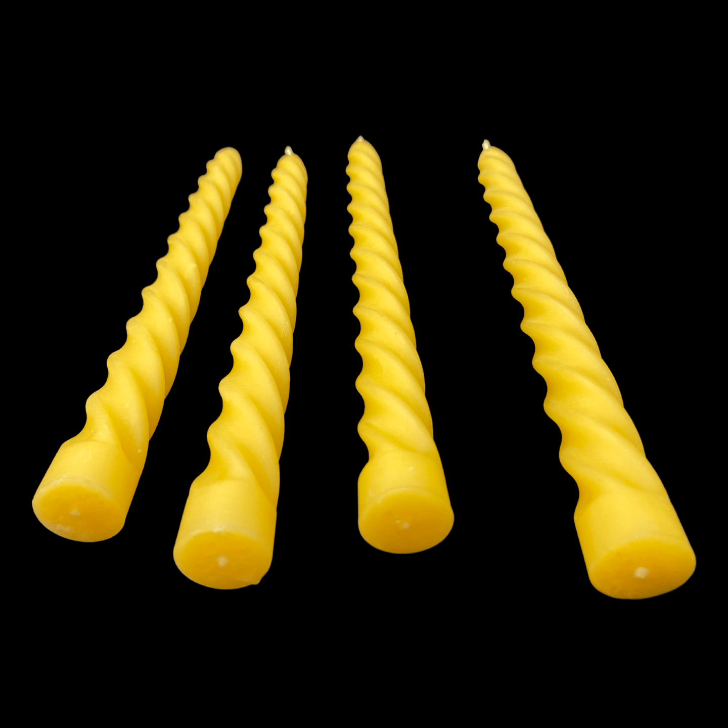 Large Spiral Taper Candles - Yellow Beeswax