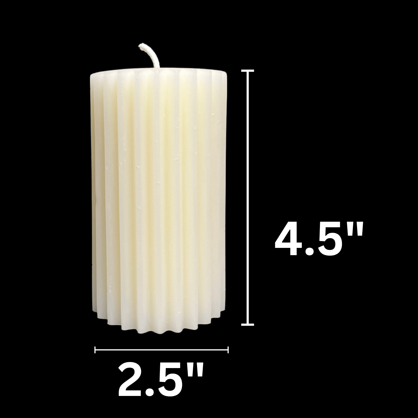 White Beeswax Fluted Pillar Candles