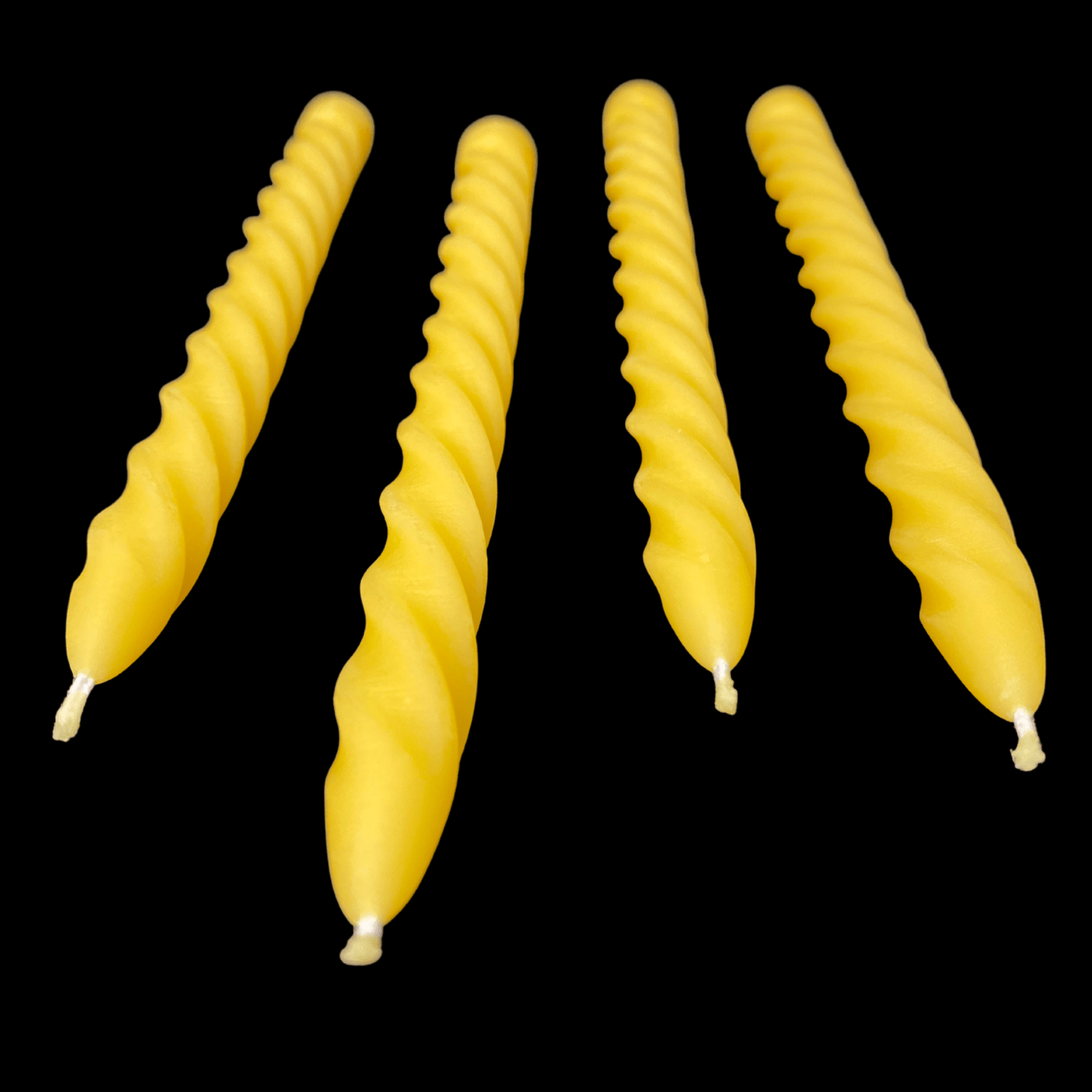 Large Spiral Taper Candles - Yellow Beeswax