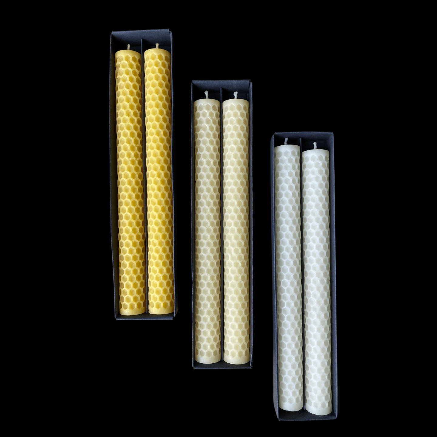 Honeycomb Pattern Tapers - Cappings Beeswax