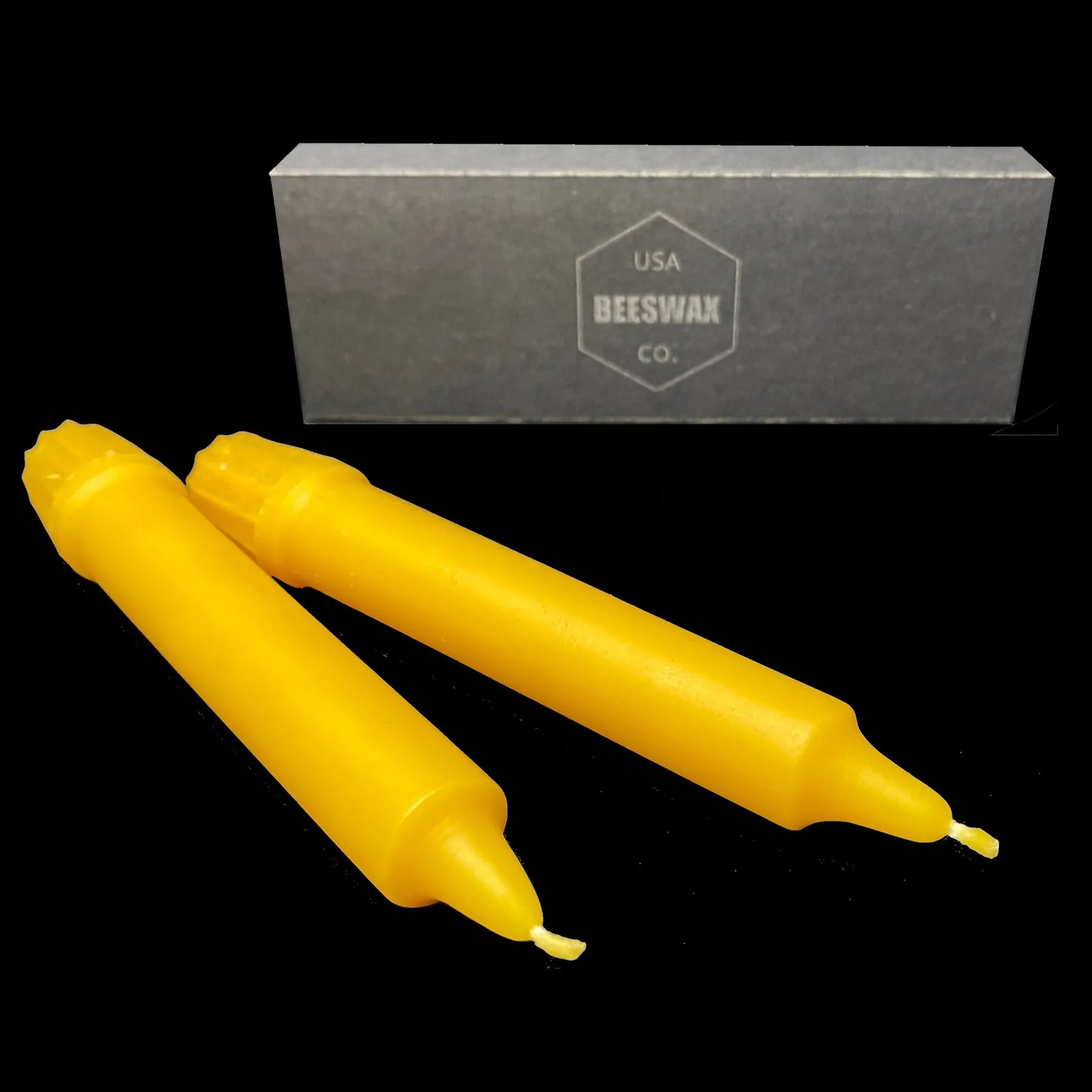 6 Inch Colonial Tapers - Yellow Beeswax
