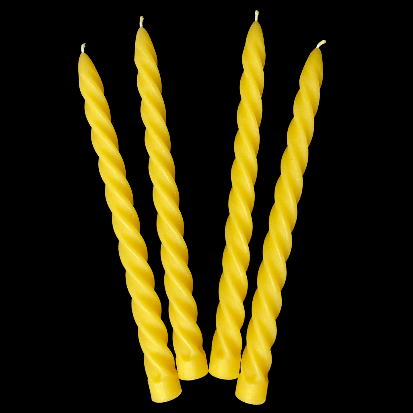 Large Spiral Taper Candles - Yellow Beeswax