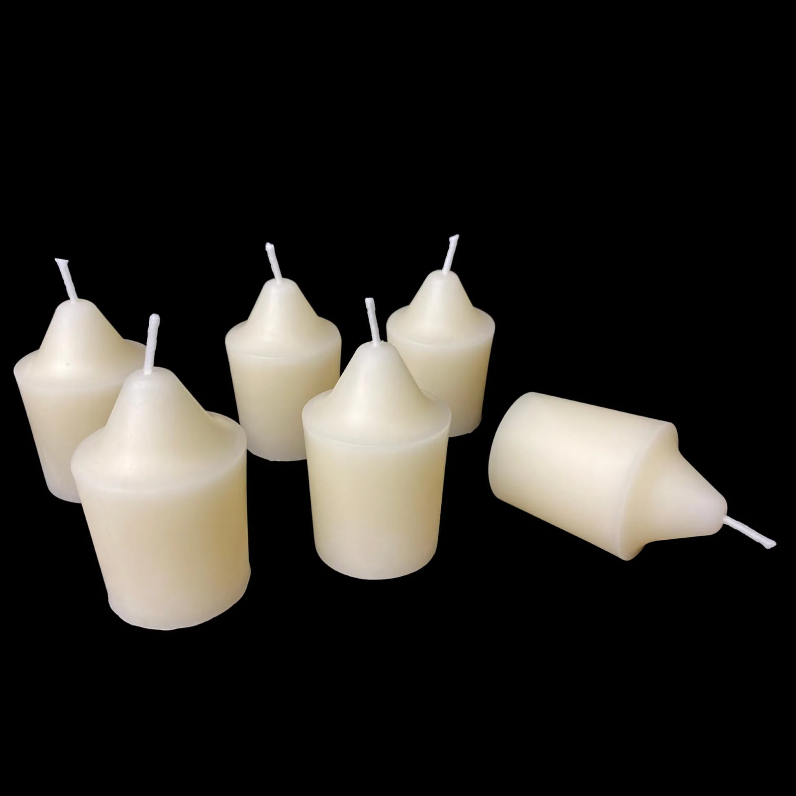 Pointed Top Beeswax Votives - White Beeswax
