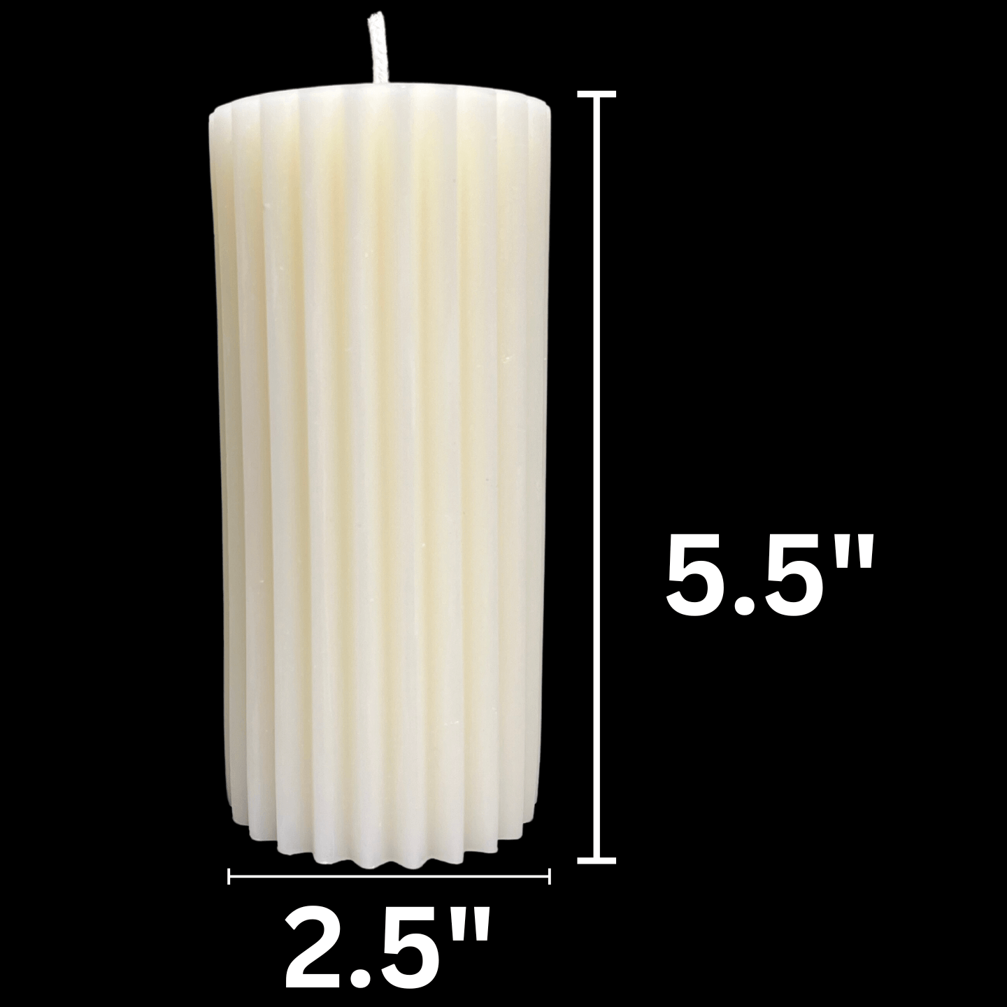 White Beeswax Fluted Pillar Candles