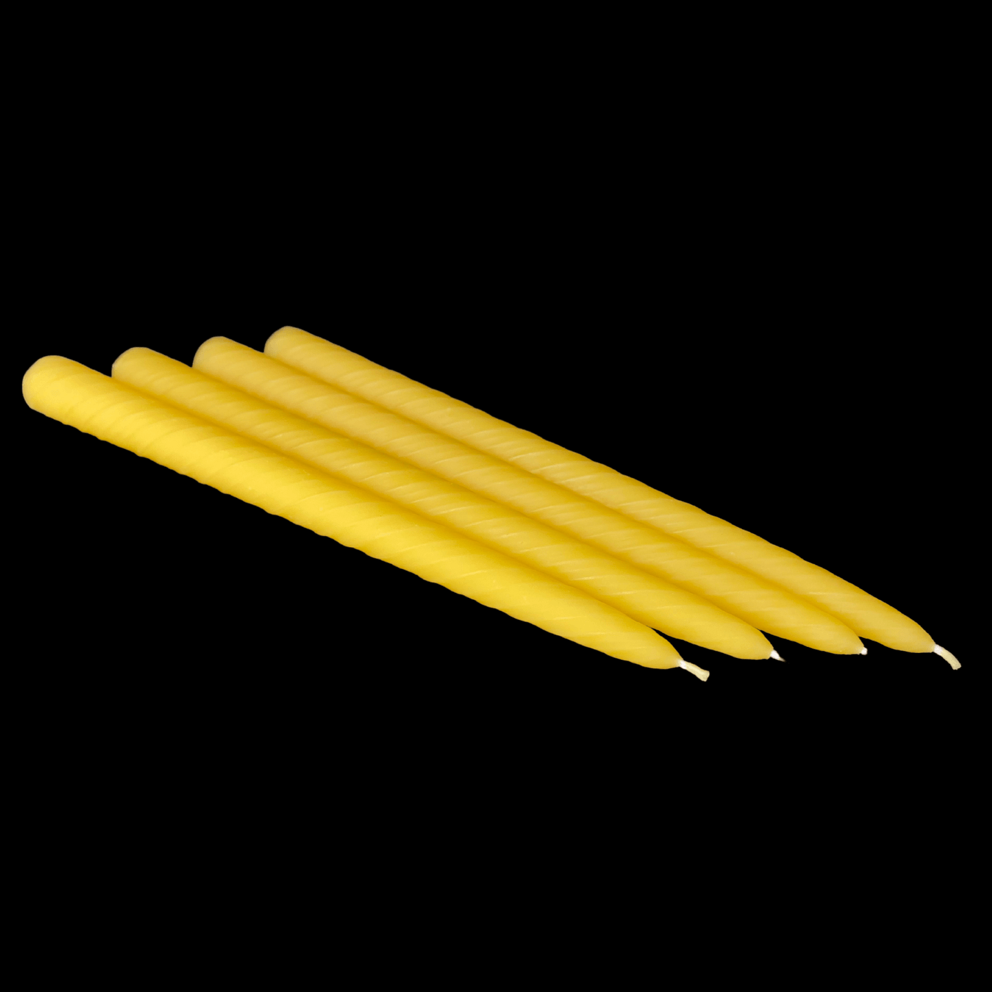 9.5" Romantic Swirl Tapers - Yellow Beeswax