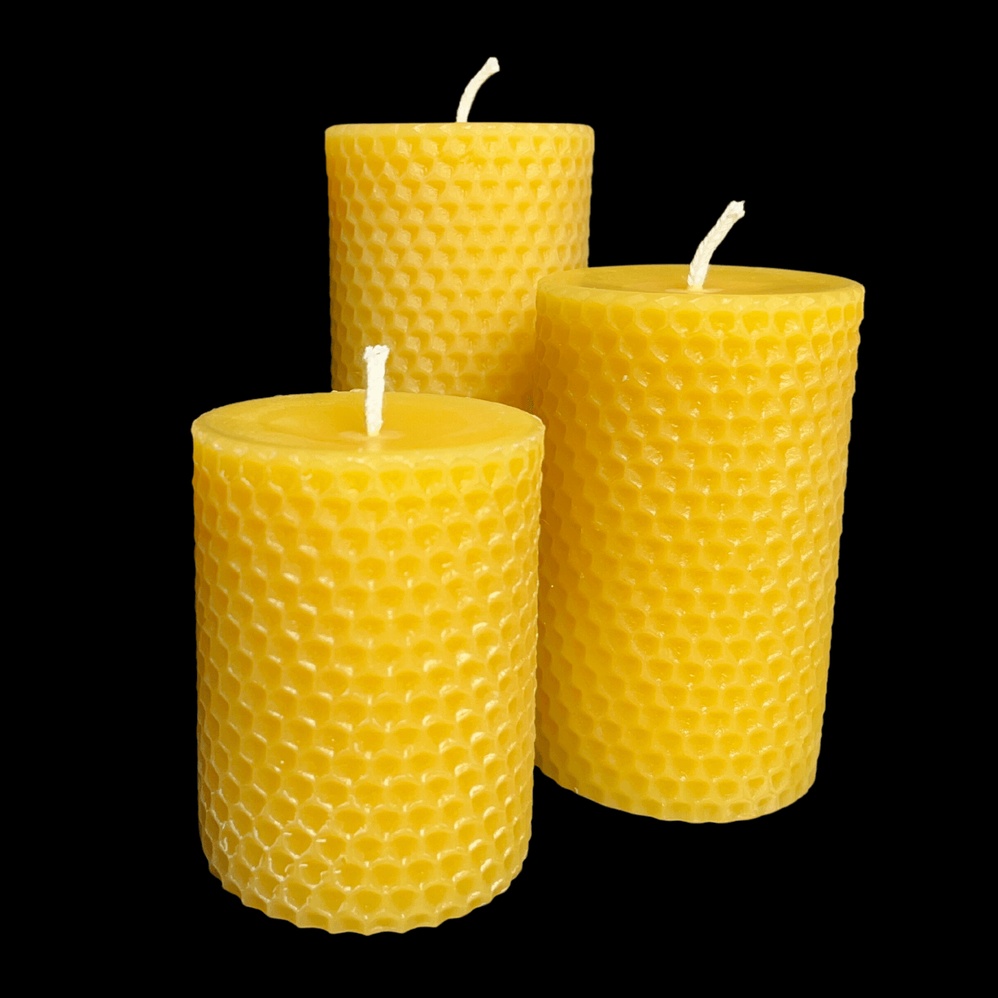 Yellow Beeswax Honeycomb Pillar Candles