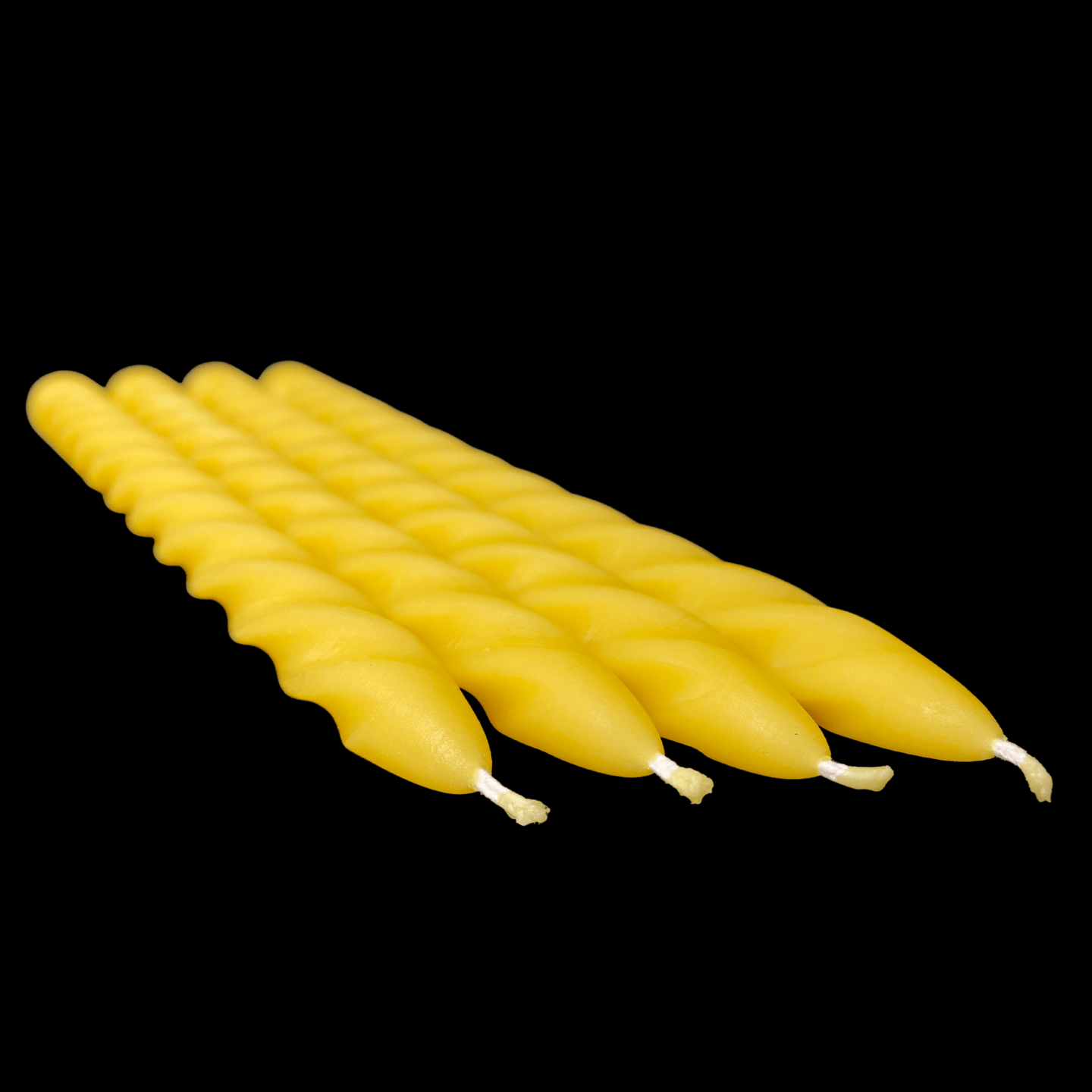 Large Spiral Taper Candles - Yellow Beeswax