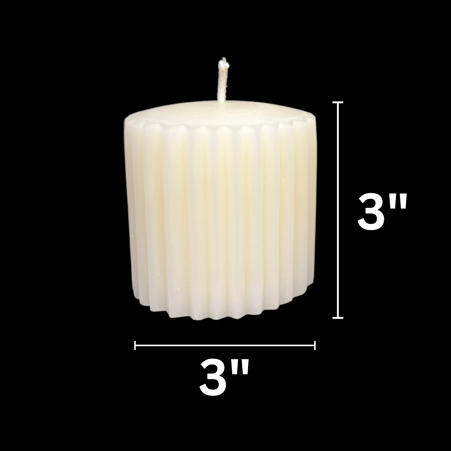 White Beeswax Fluted Pillar Candles