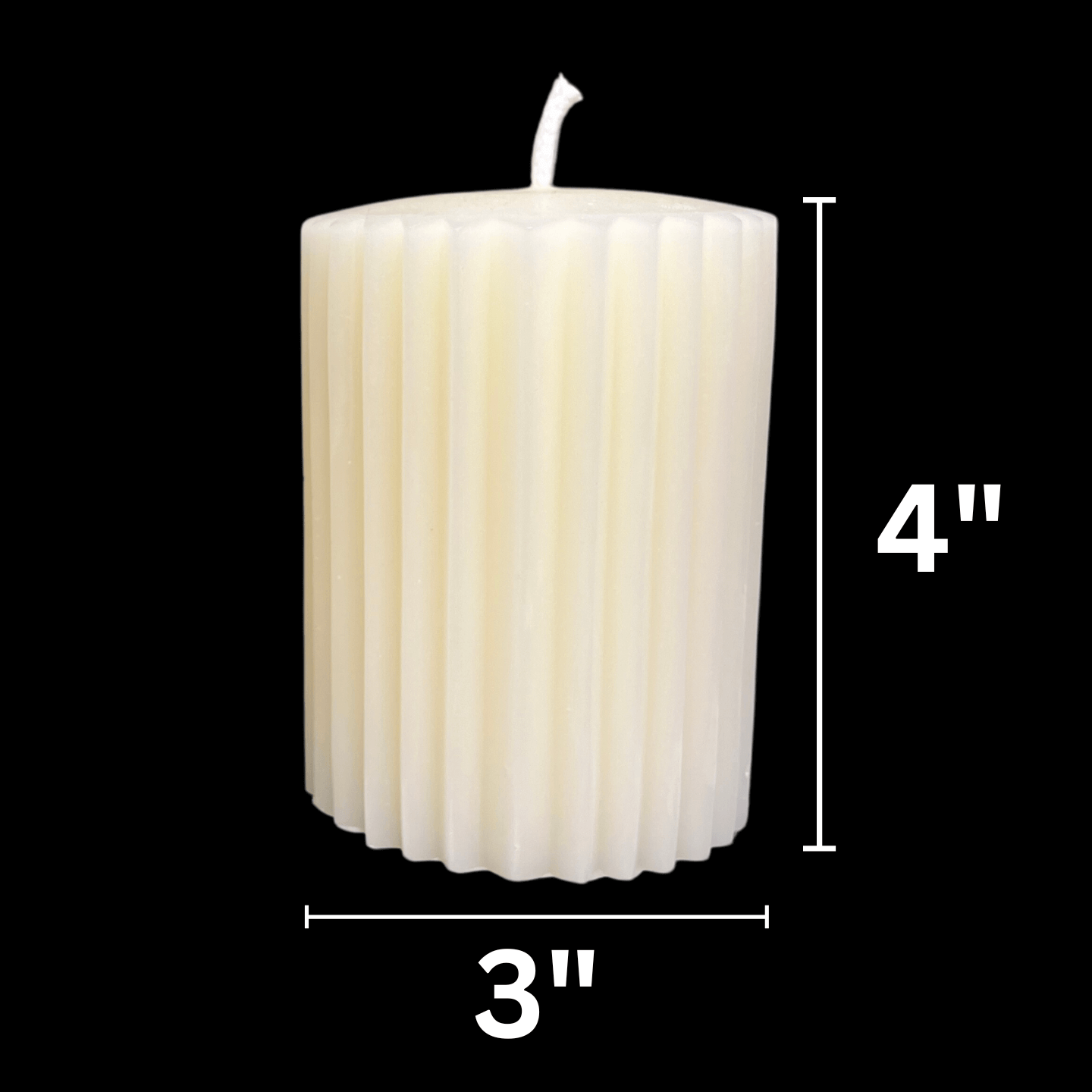 White Beeswax Fluted Pillar Candles