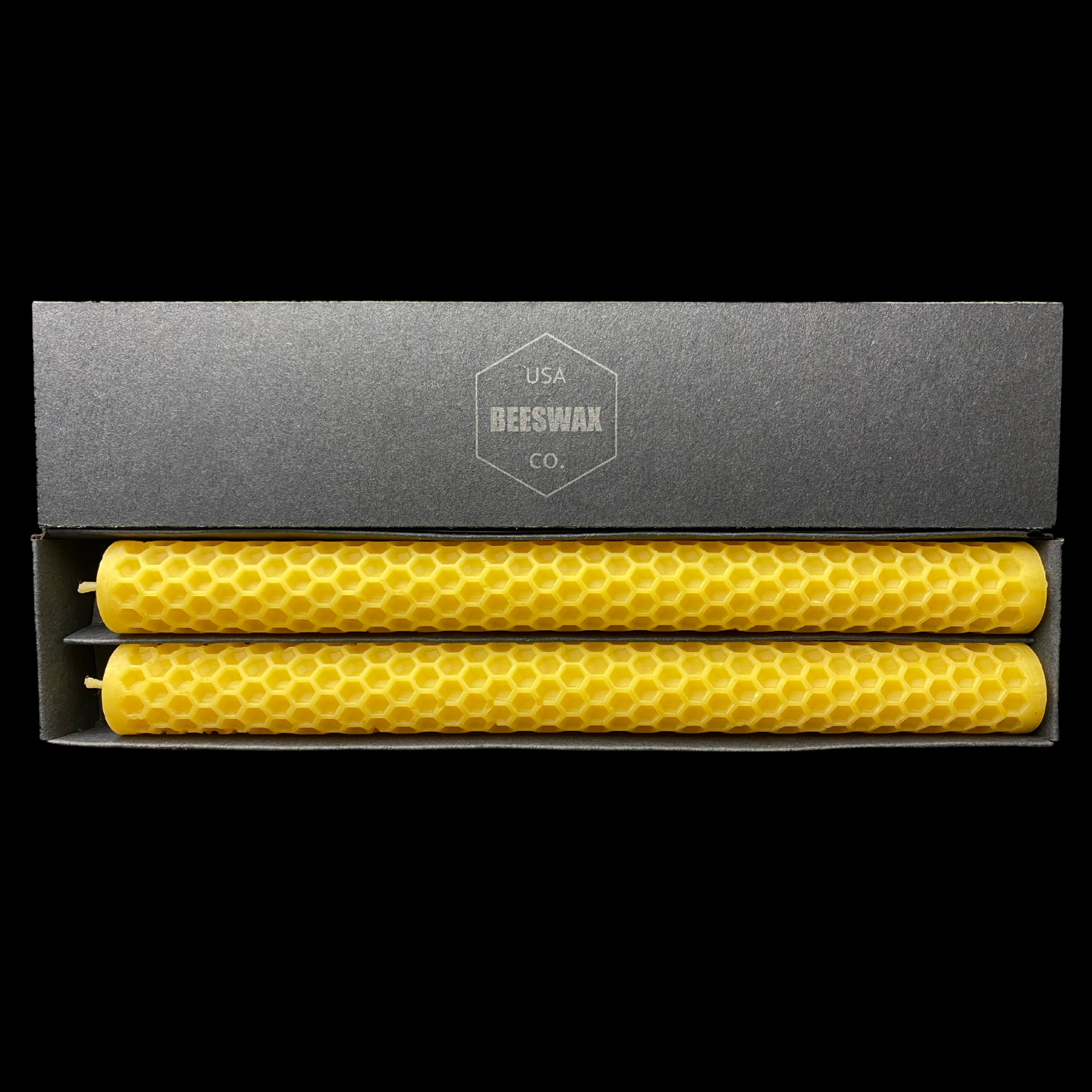 Honeycomb Pattern Tapers  - Yellow Beeswax