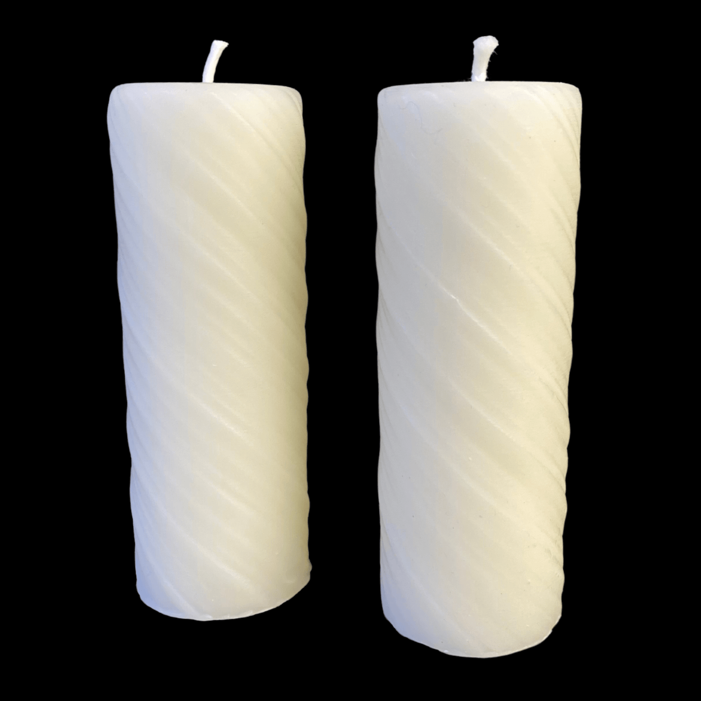 White Beeswax Swirl Pillar Candle