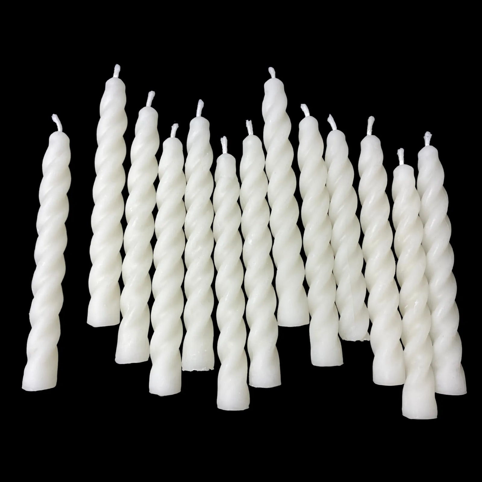 Small Spiral Tapers - White Beeswax