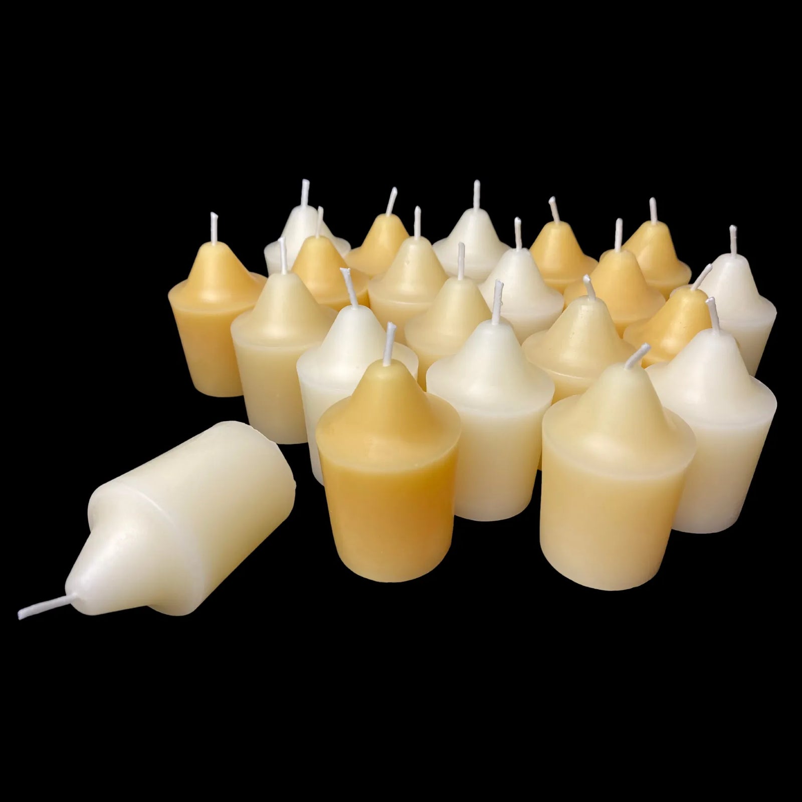 Pointed Top Beeswax Votives - Yellow Beeswax