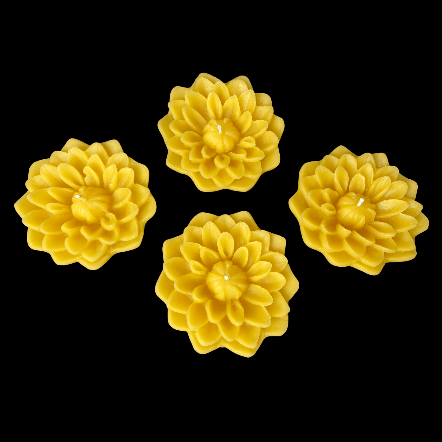 Dahlia Floating Candle - Yellow Beeswax