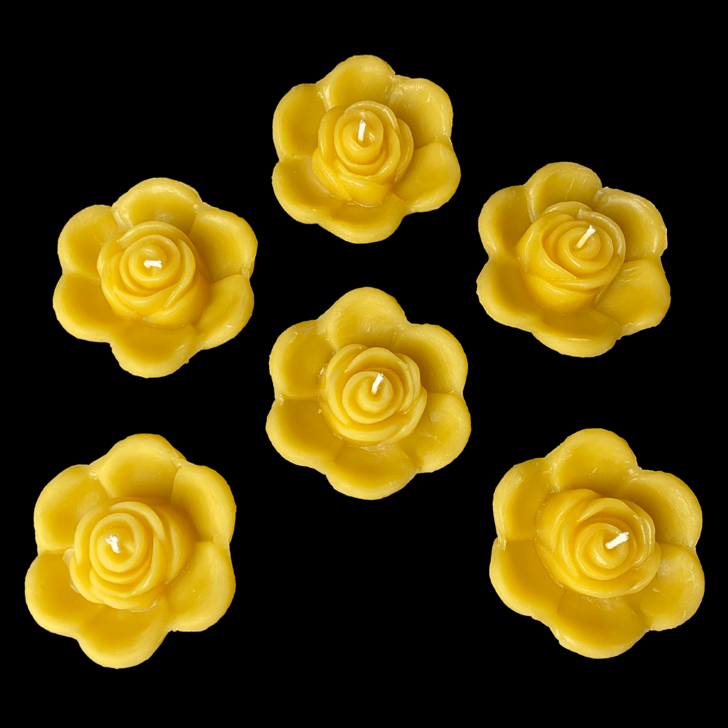 Rose Bud Floating Candle - Yellow Beeswax