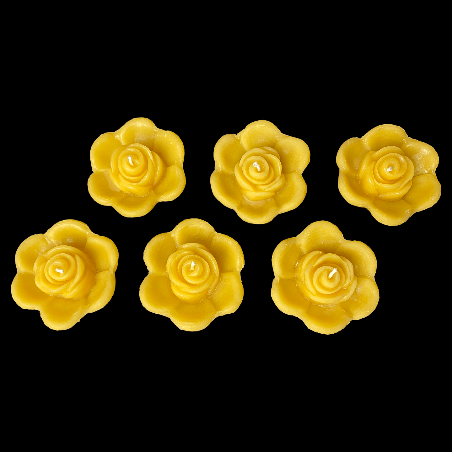 Rose Bud Floating Candle - Yellow Beeswax