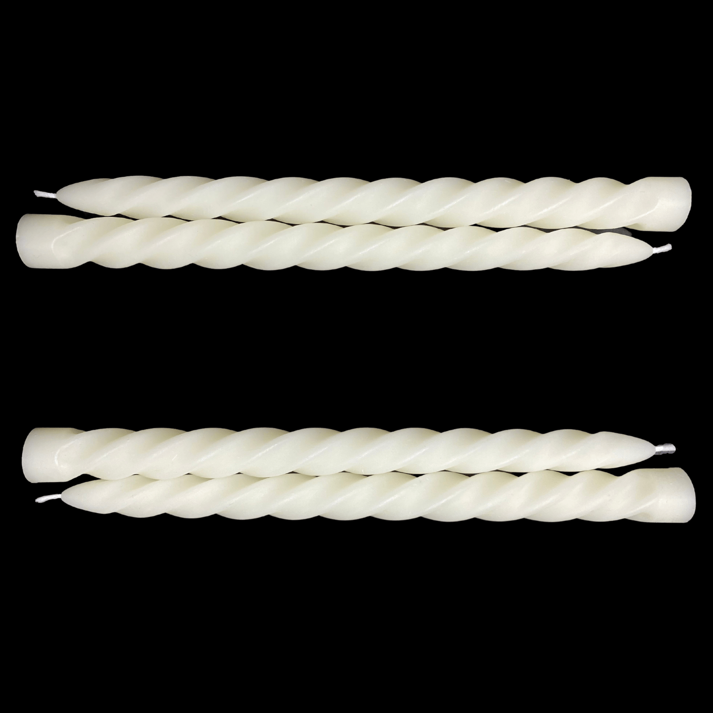 Large Spiral Taper Candles - White Beeswax