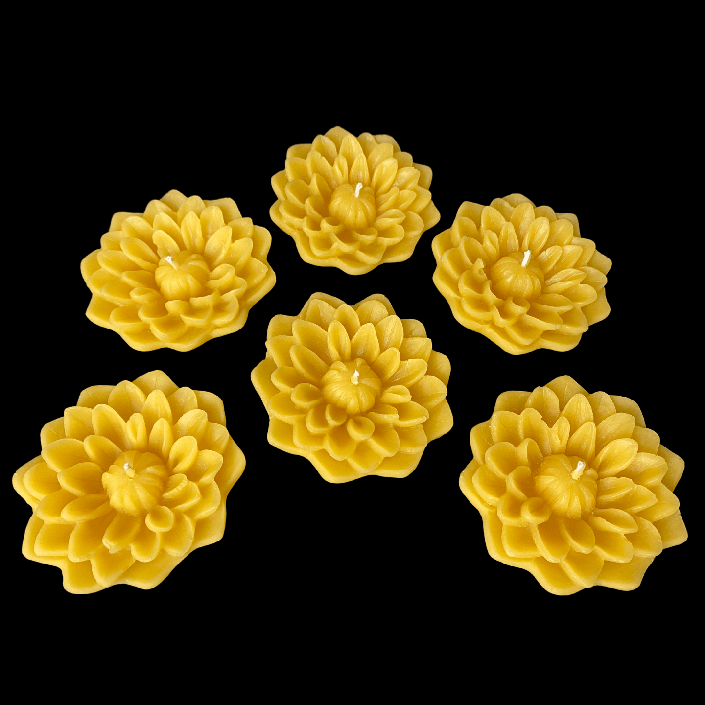 Dahlia Floating Candle - Yellow Beeswax