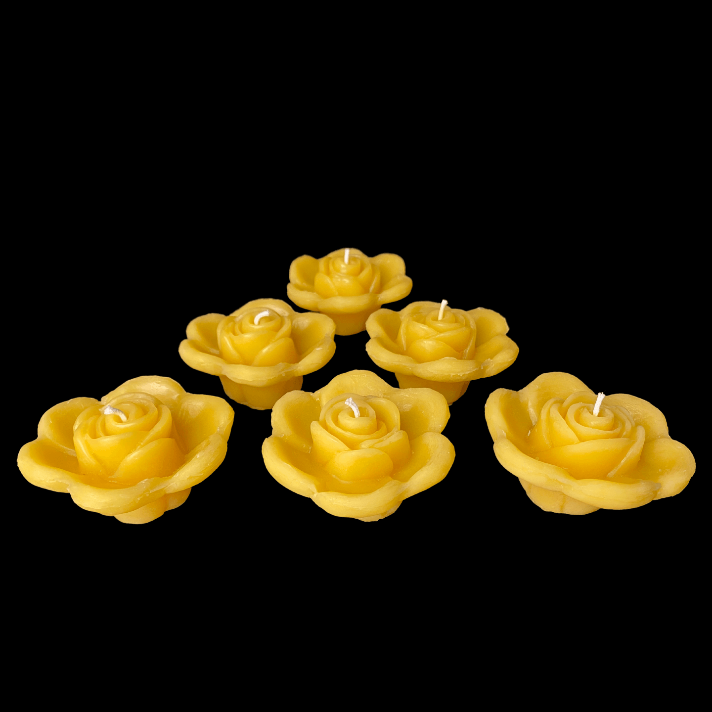 Rose Bud Floating Candle - Yellow Beeswax
