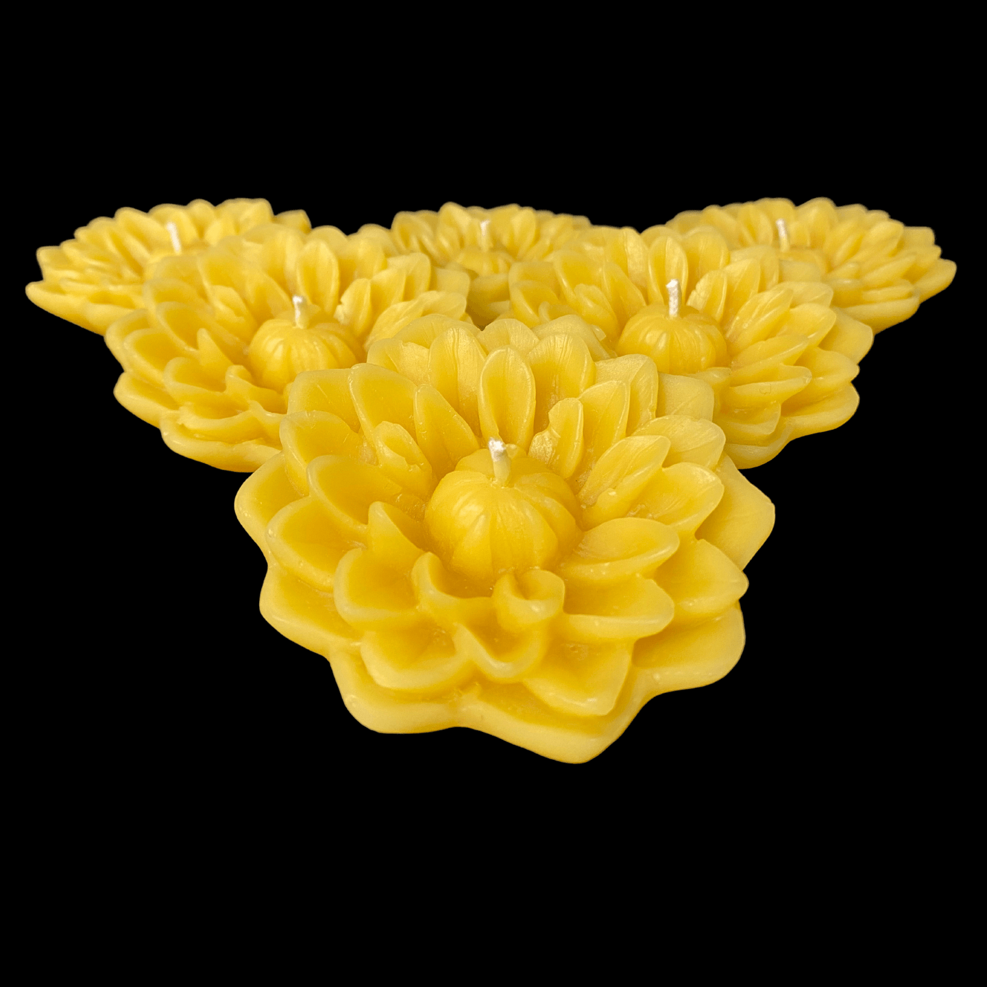 Dahlia Floating Candle - Yellow Beeswax