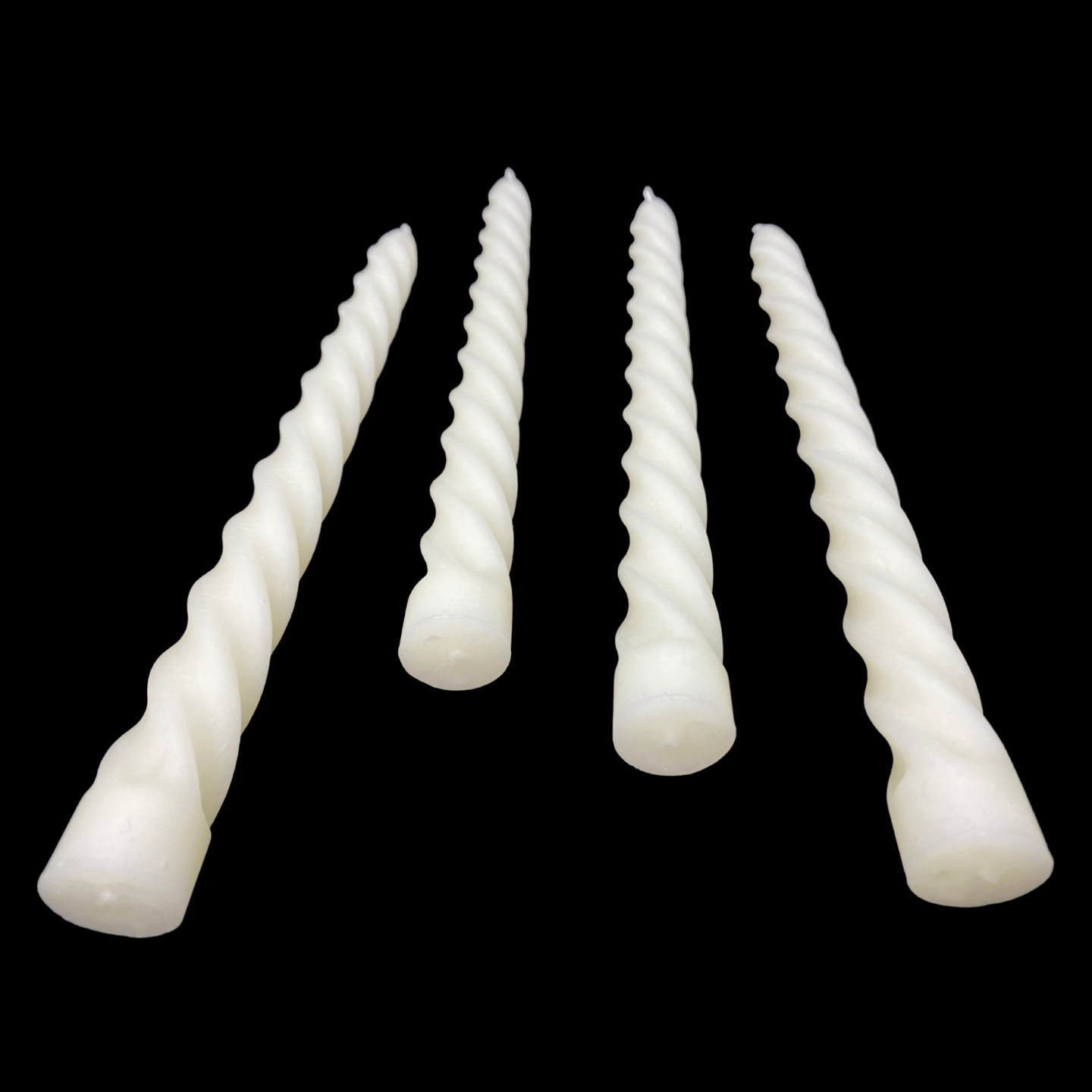 Large Spiral Taper Candles - White Beeswax