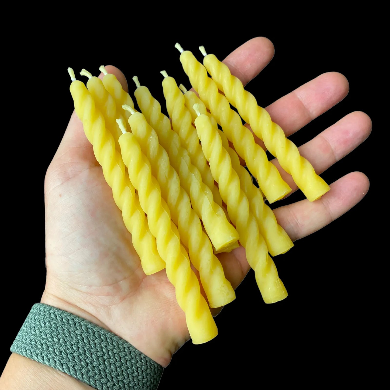 Small Spiral Tapers - Yellow Beeswax