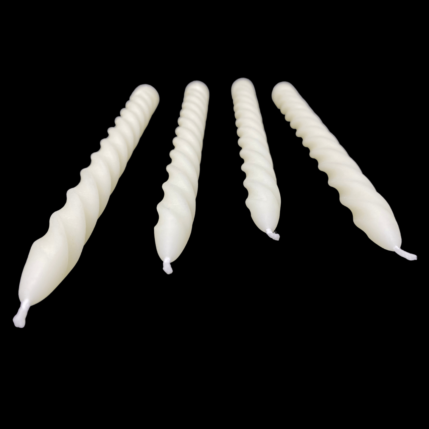 Large Spiral Taper Candles - White Beeswax