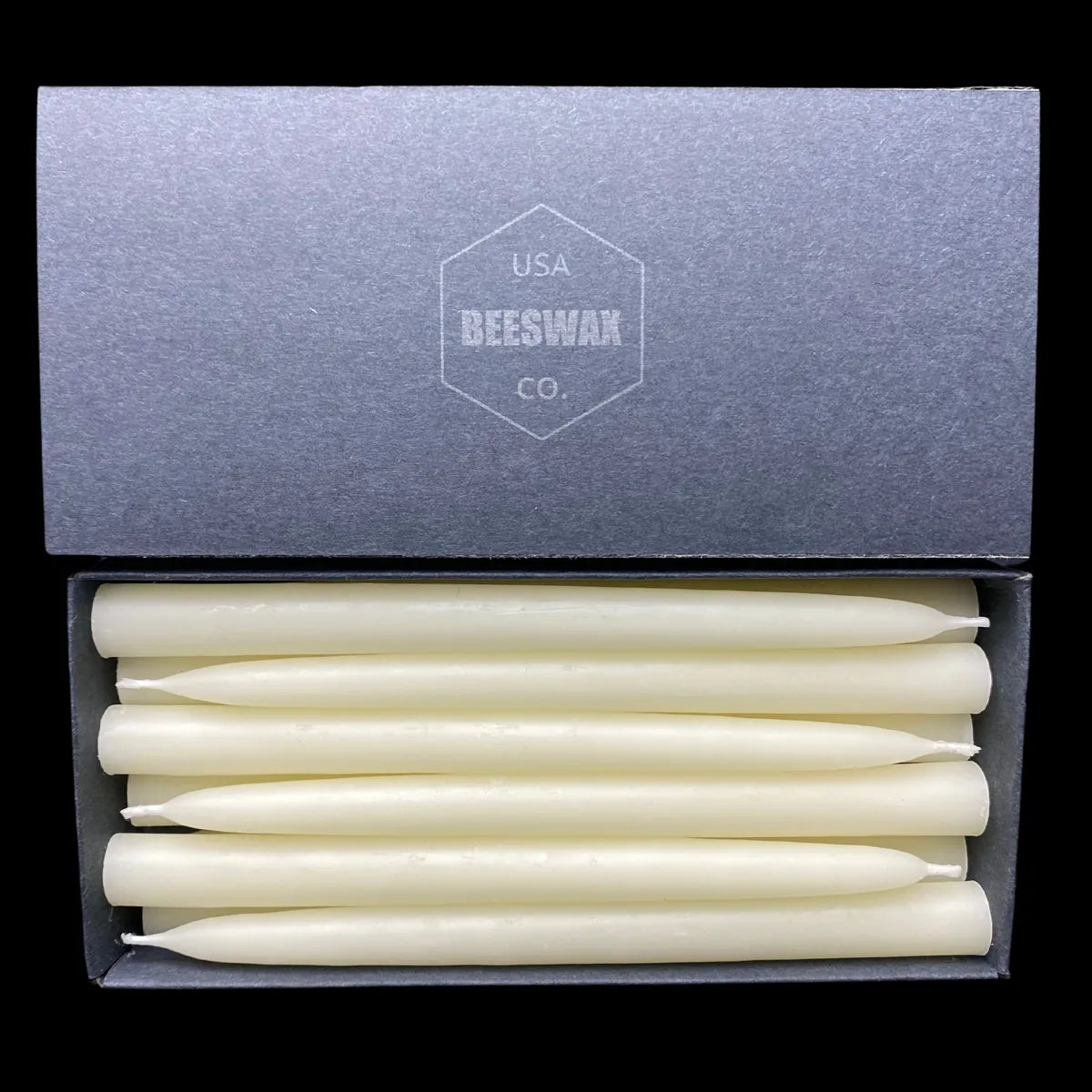 1/2" Diameter x 6" White Beeswax Tapers