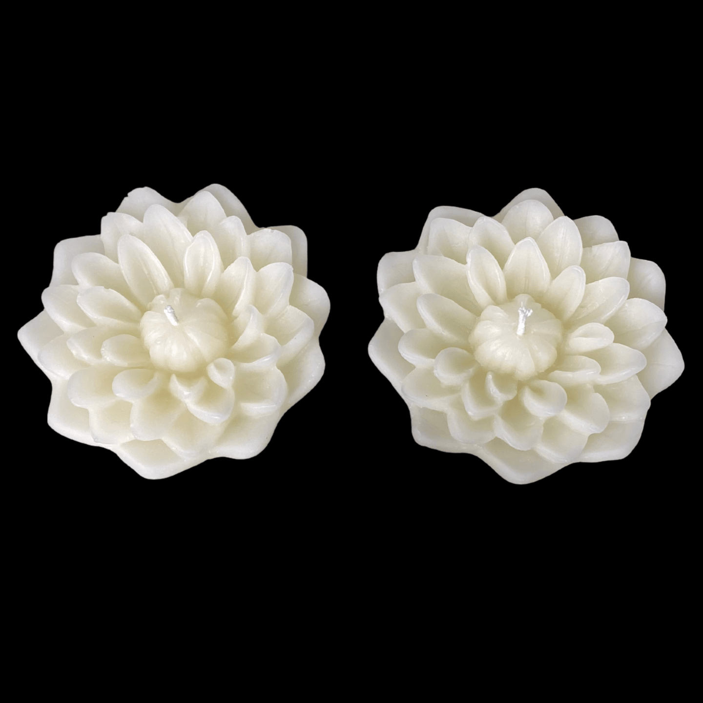 Dahlia Floating Candle - White Beeswax
