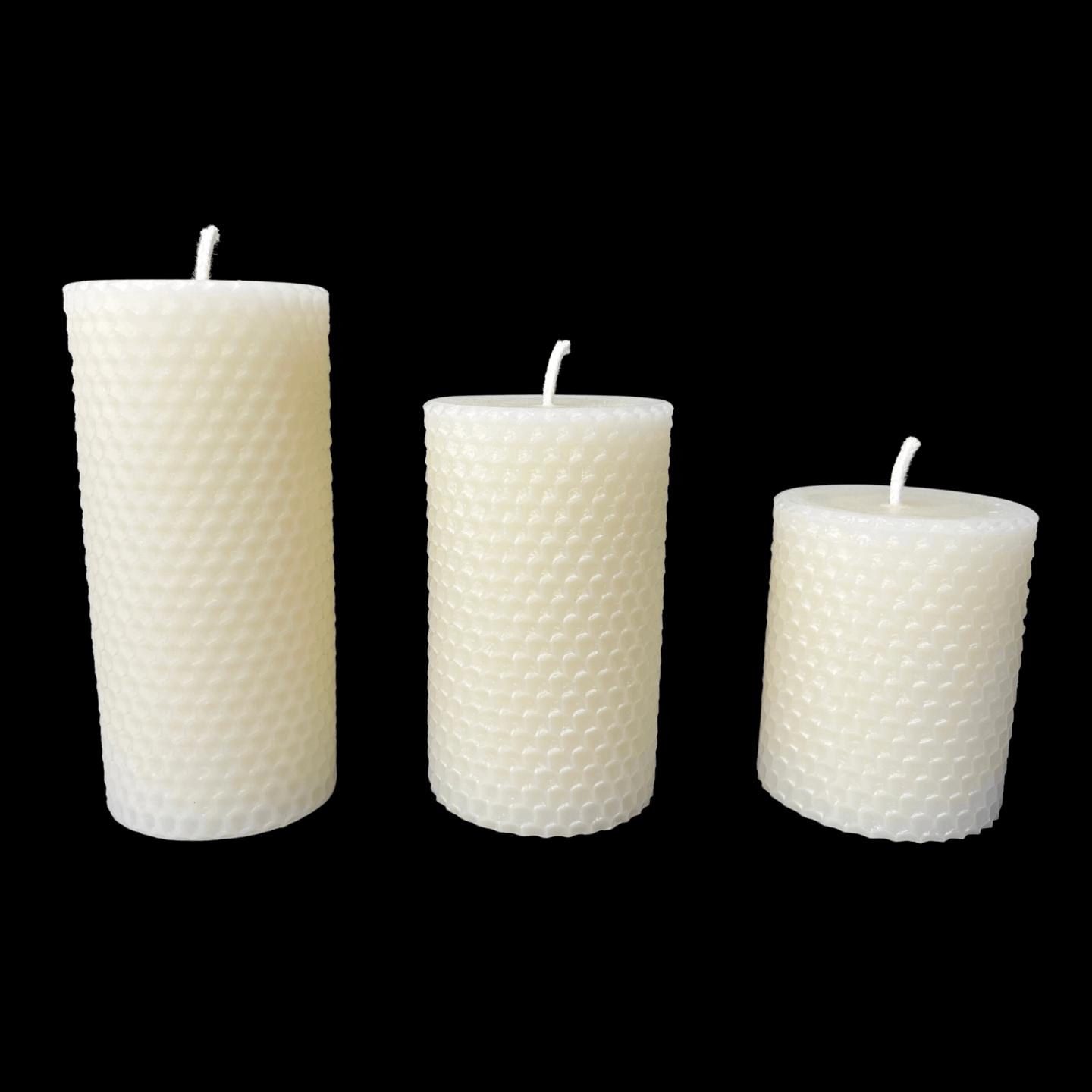 White Beeswax Honeycomb Pillar Candles