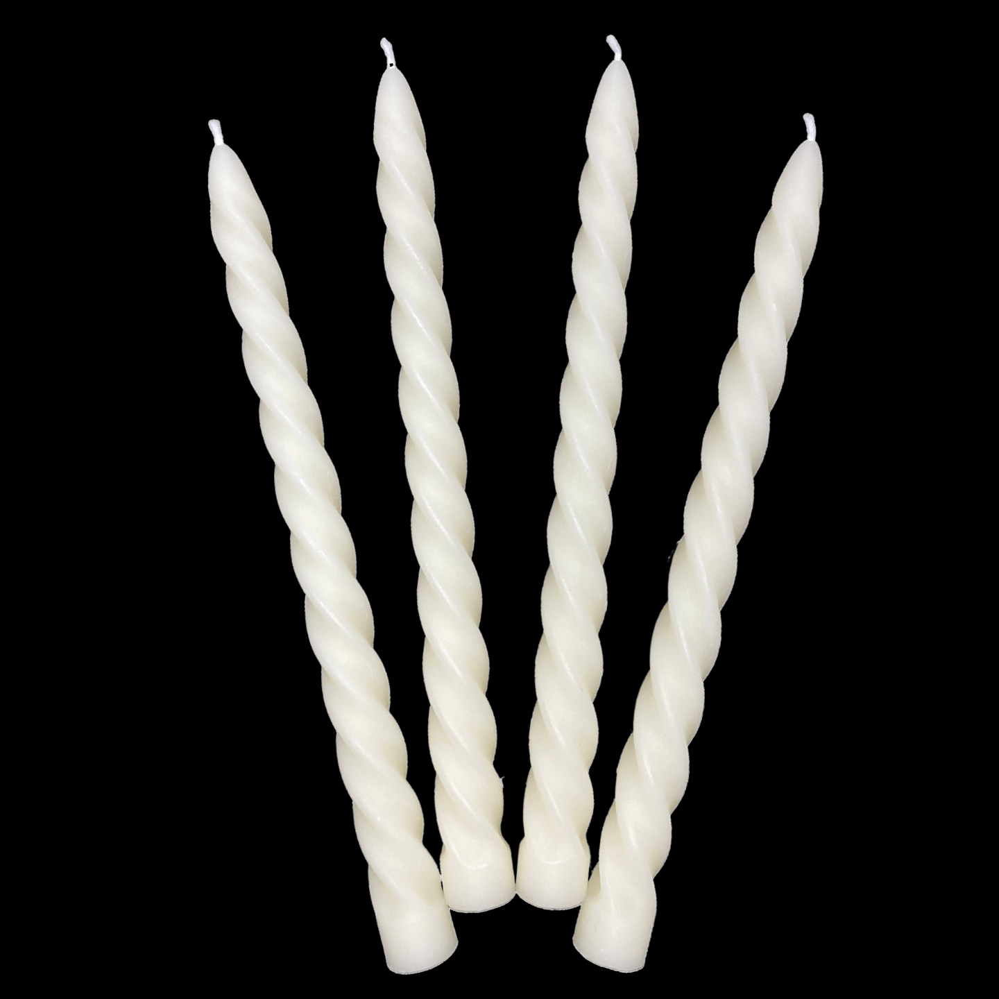 Large Spiral Taper Candles - White Beeswax