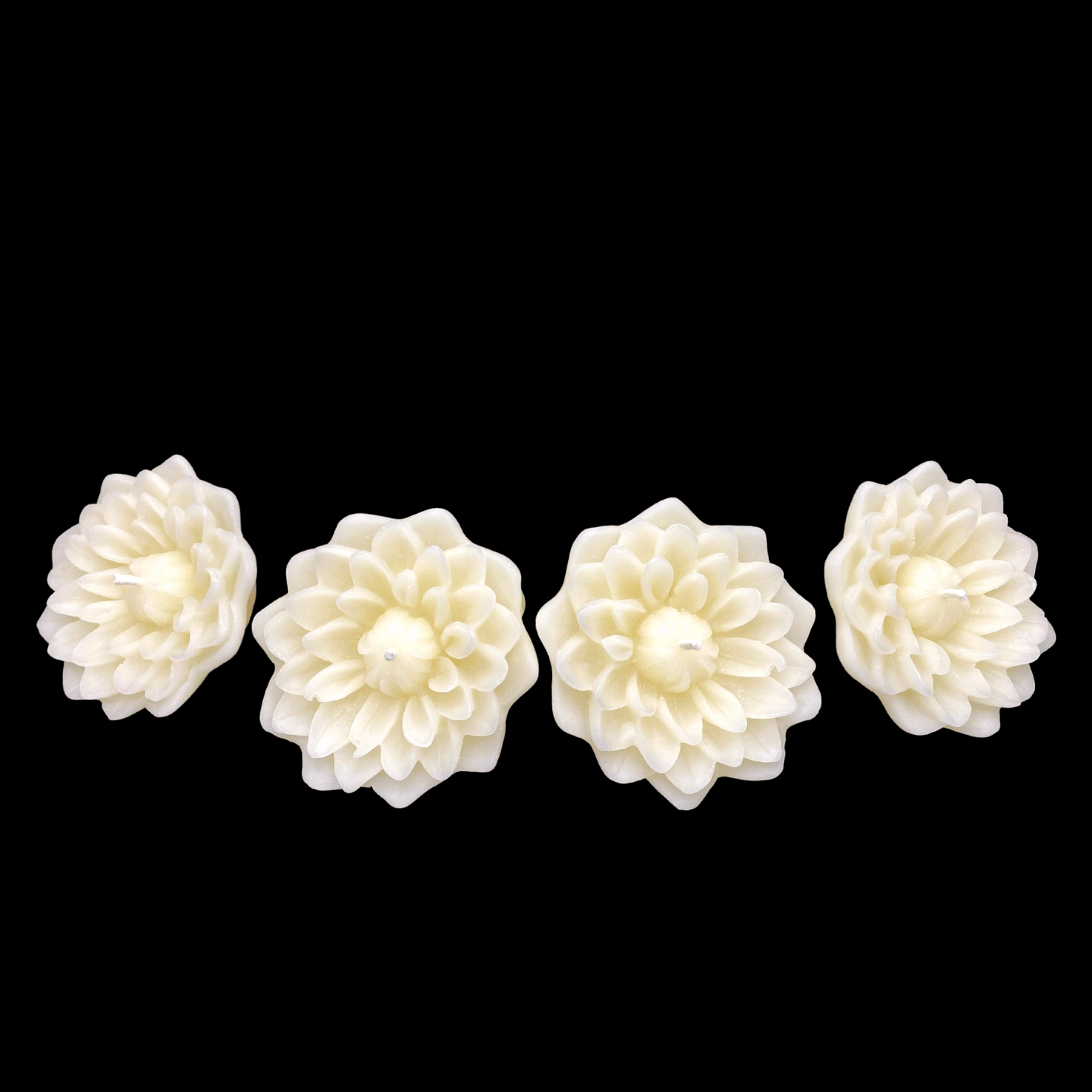 Dahlia Floating Candle - White Beeswax