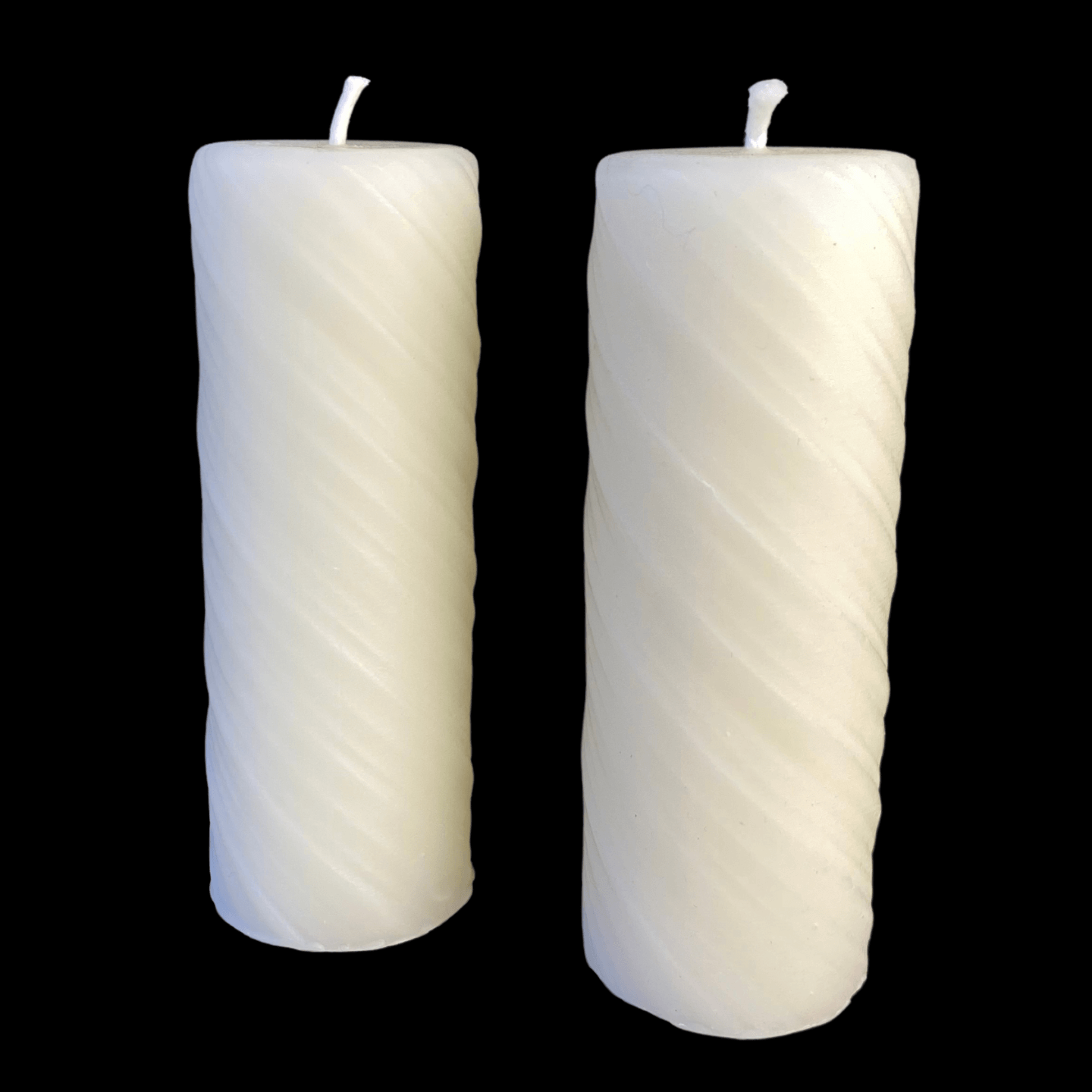 White Beeswax Swirl Pillar Candle