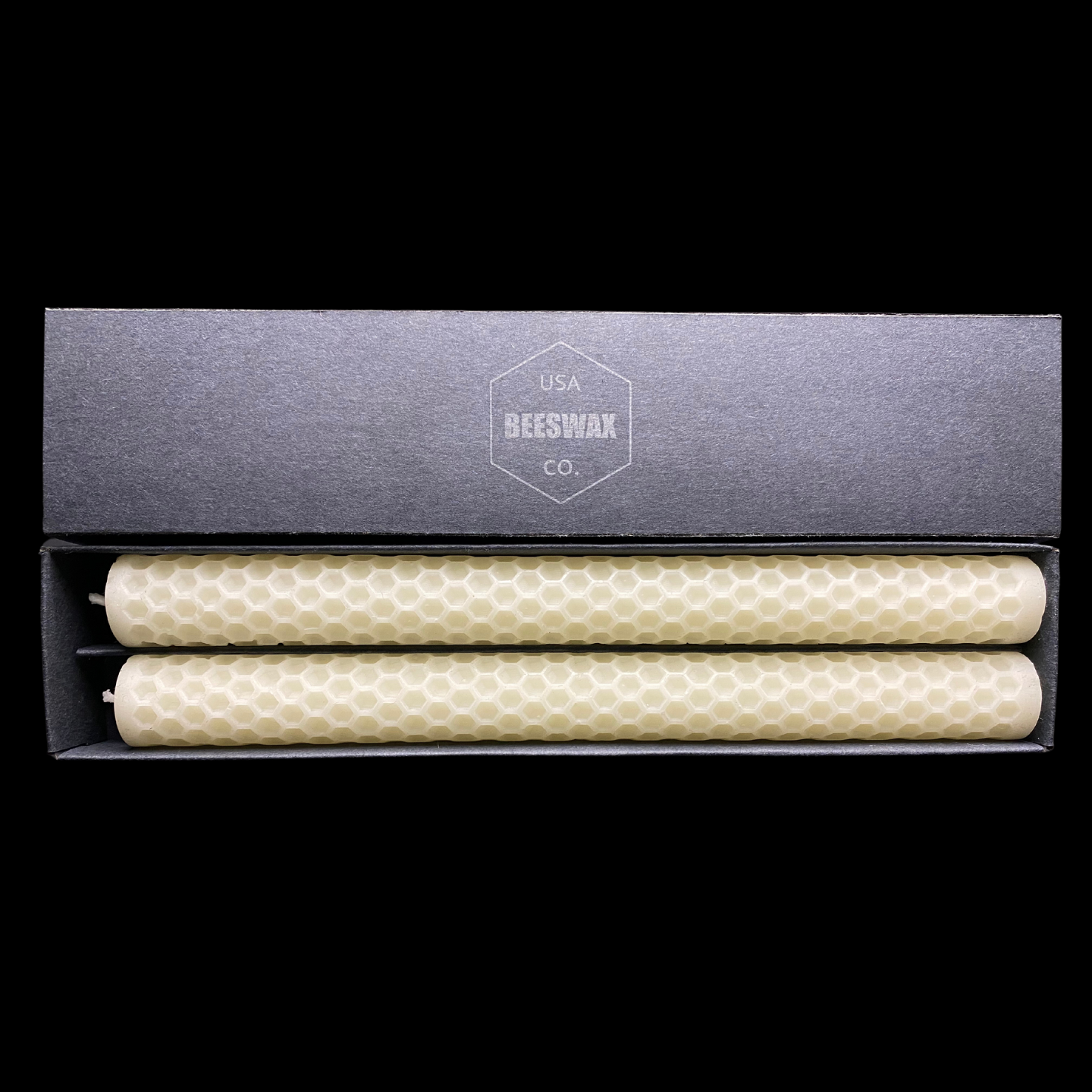Honeycomb Pattern Tapers - White Beeswax