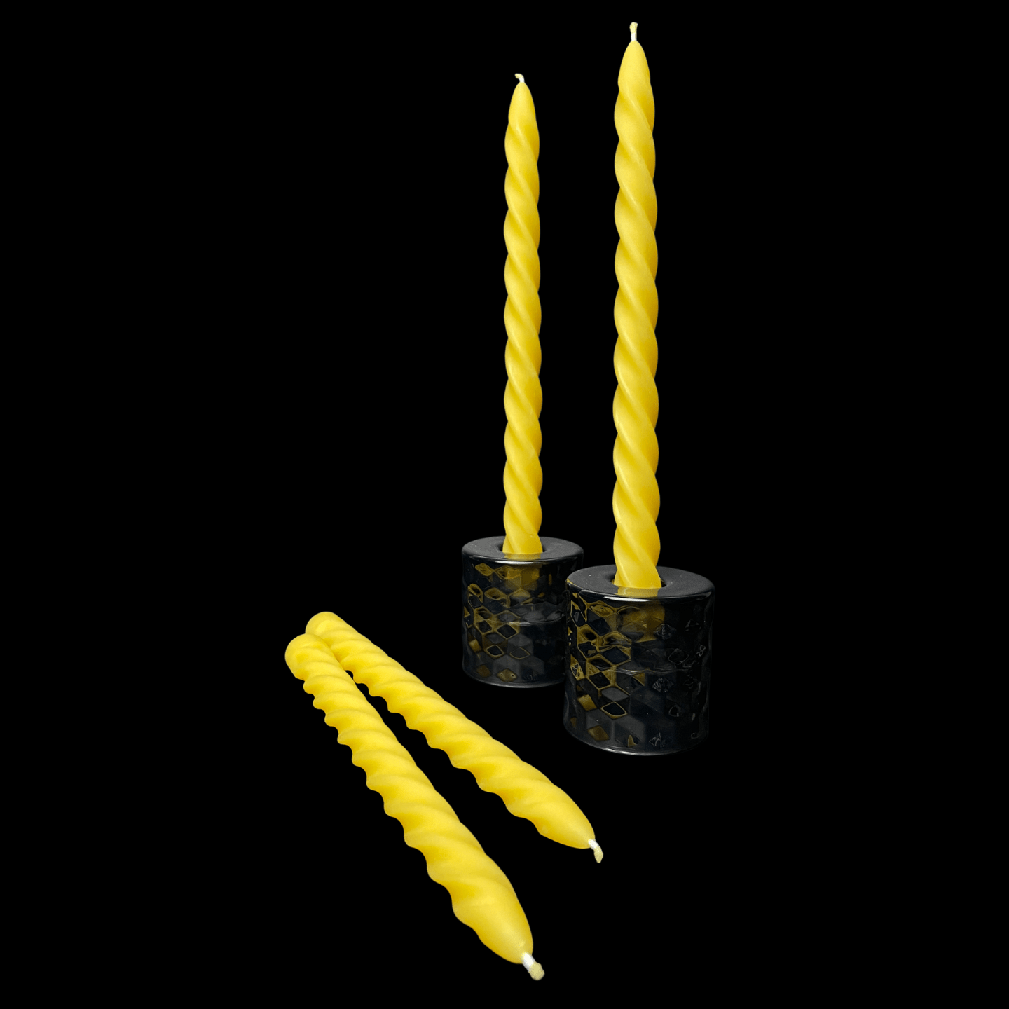 Large Spiral Taper Candles - Yellow Beeswax