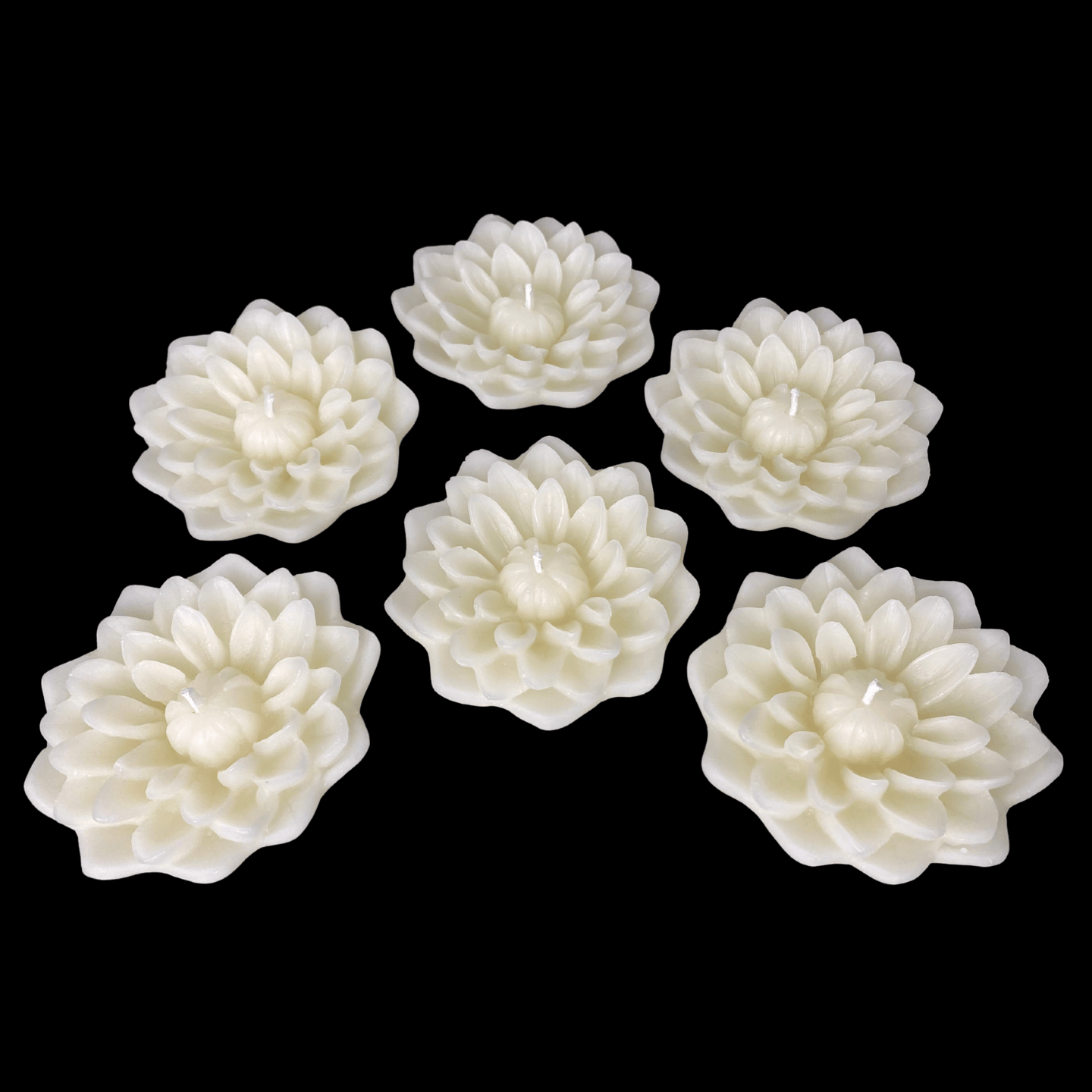 Dahlia Floating Candle - White Beeswax