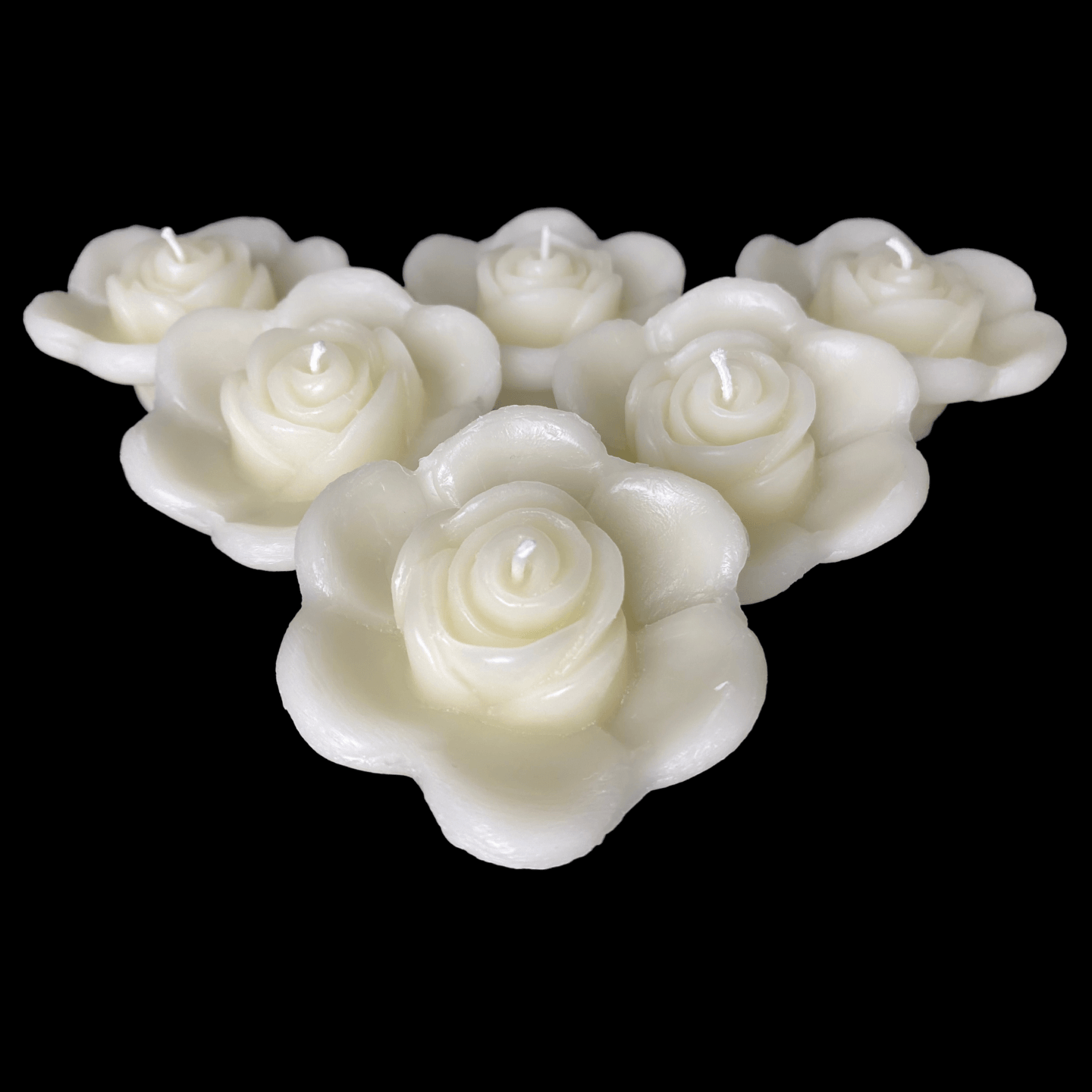 Rose Bud Floating Candle - White Beeswax