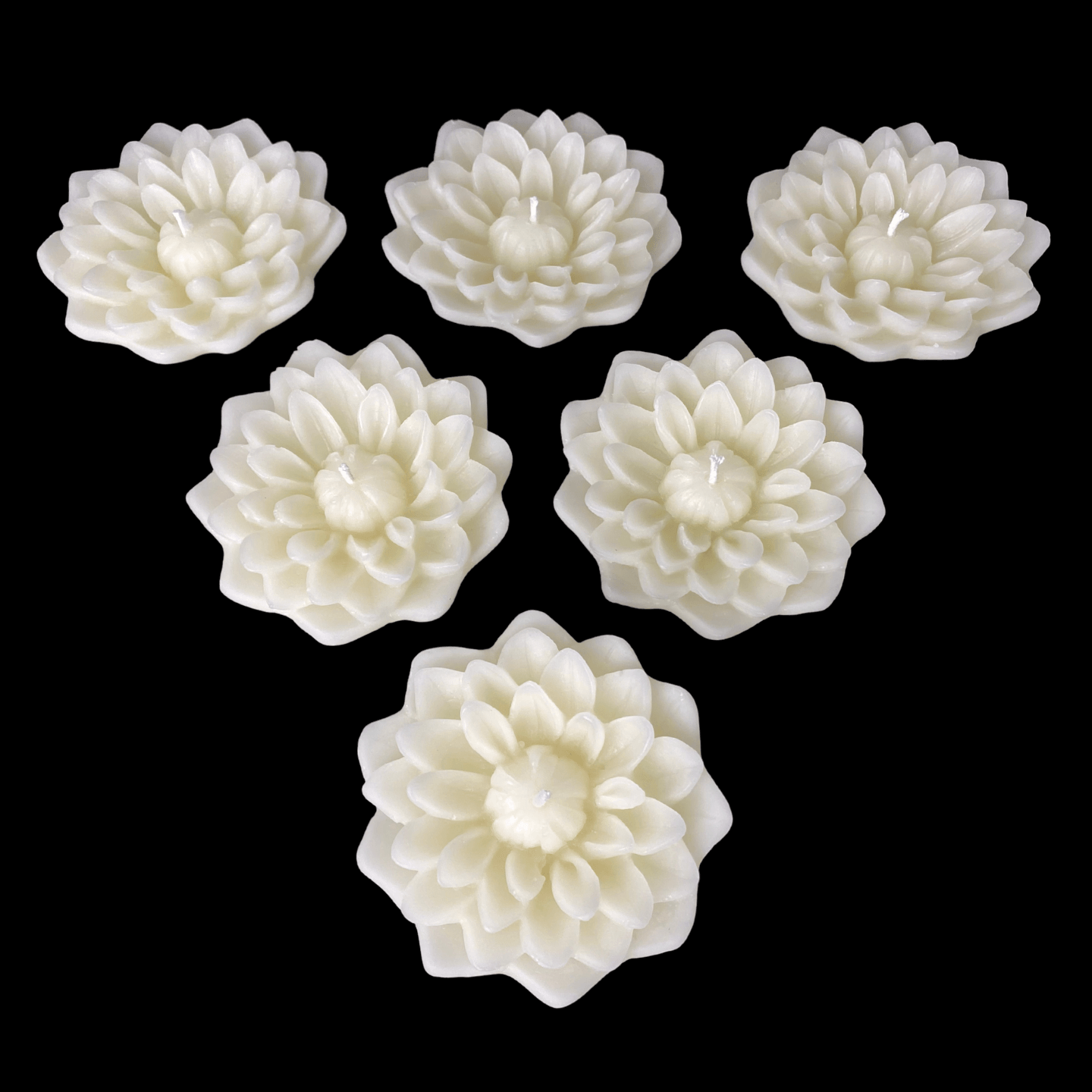 Dahlia Floating Candle - White Beeswax