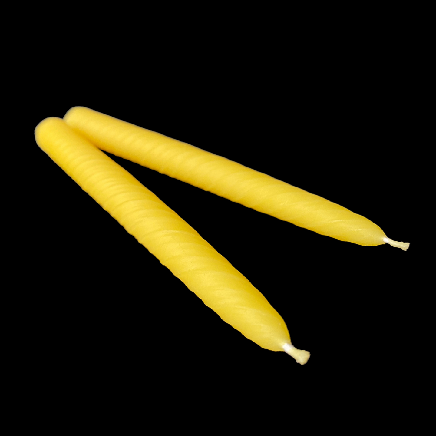 9.5" Romantic Swirl Tapers - Yellow Beeswax