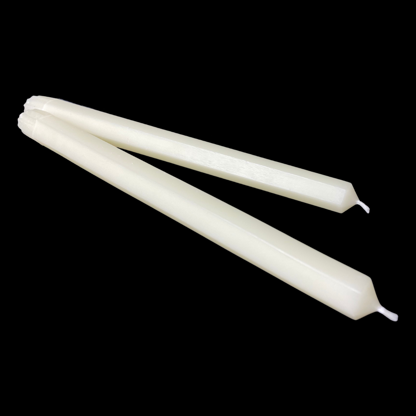 10" Hexagon Taper Candles - White Beeswax