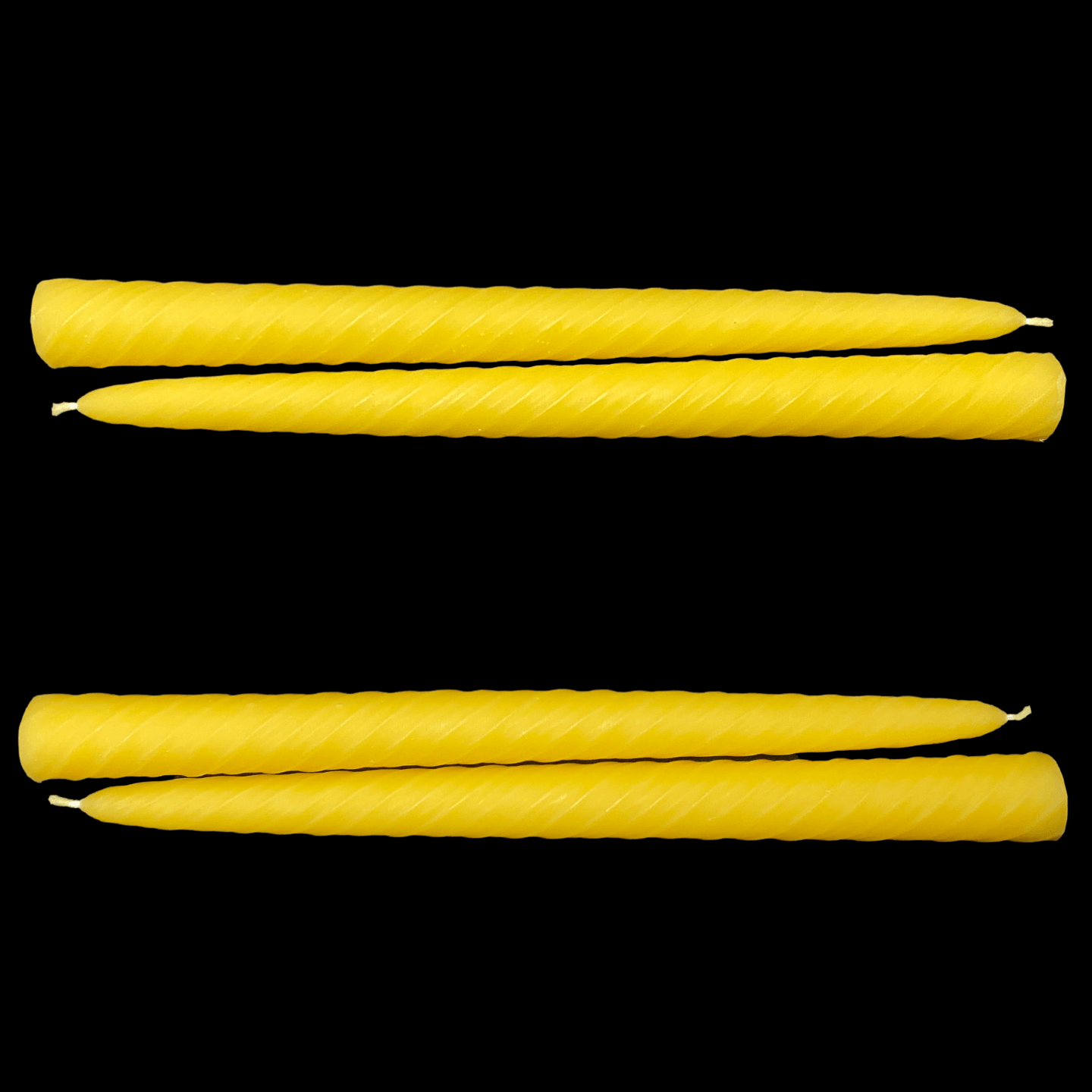 9.5" Romantic Swirl Tapers - Yellow Beeswax