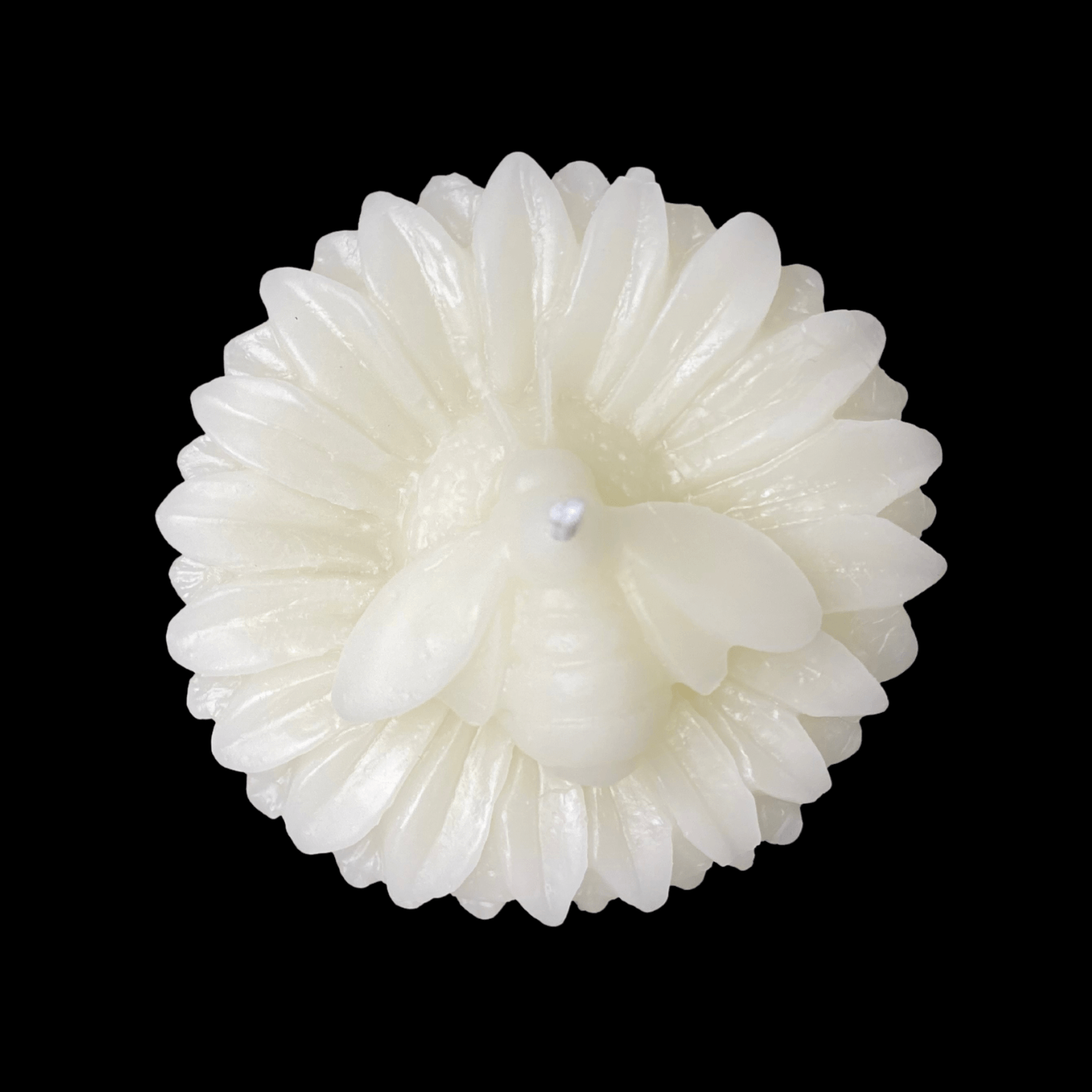 Bee on a Sunflower Candle - White Beeswax
