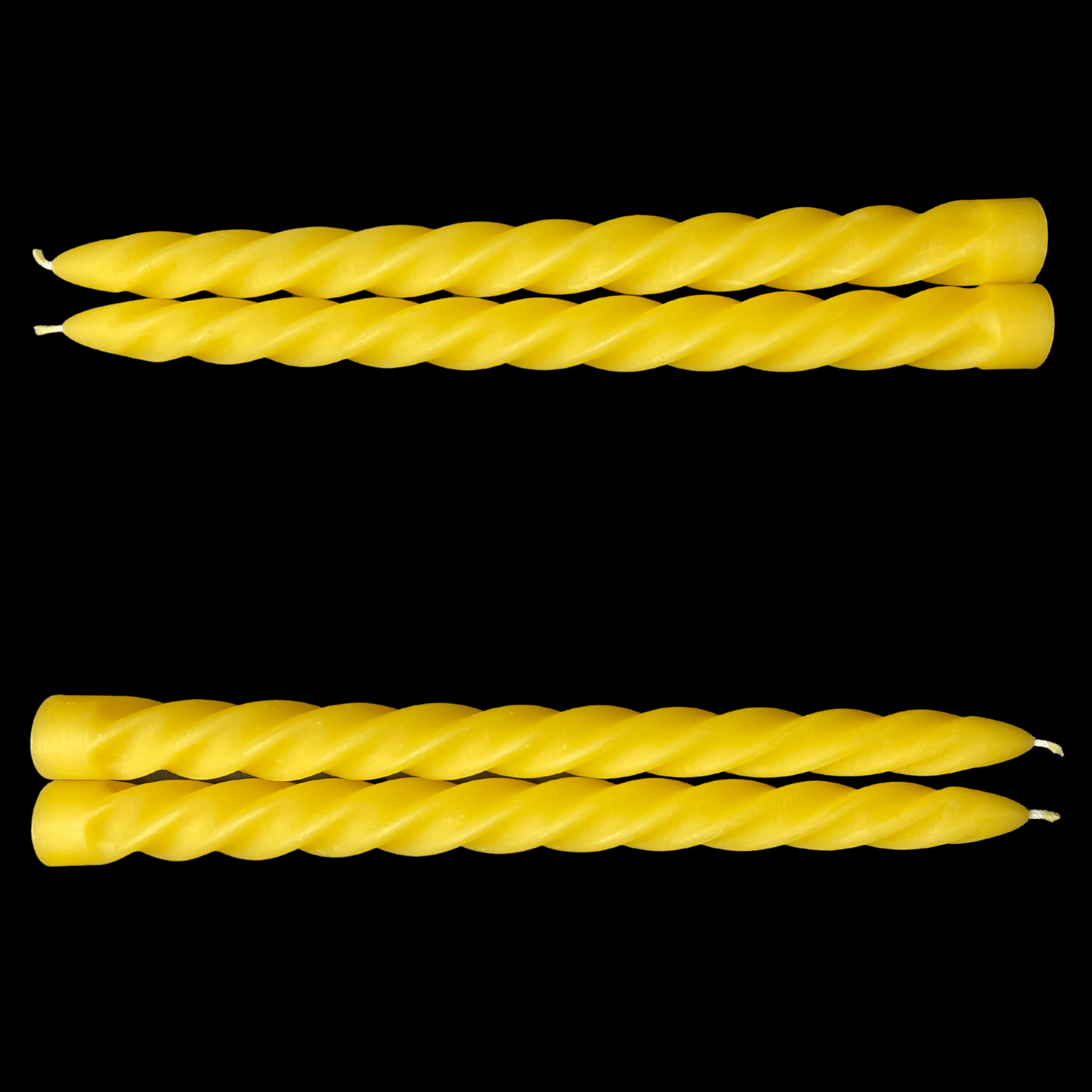 Large Spiral Taper Candles - Yellow Beeswax