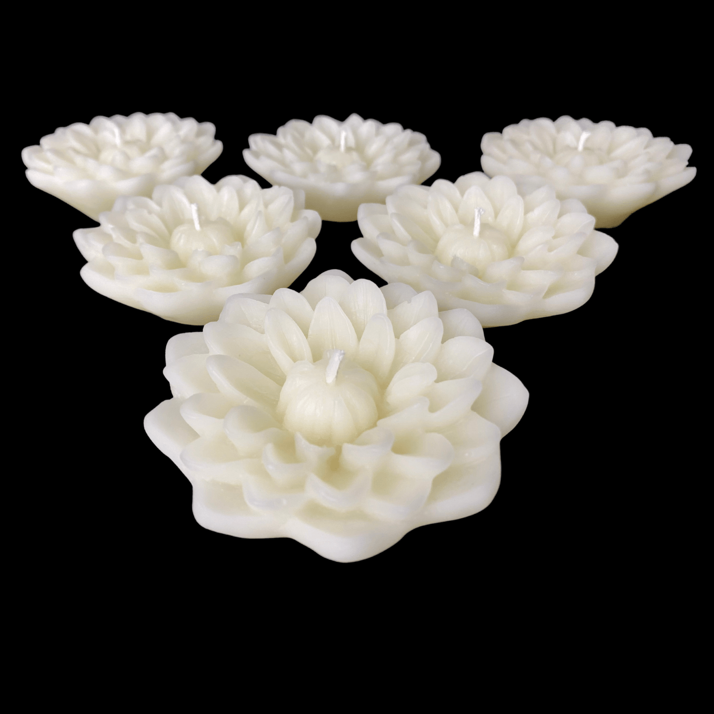 Dahlia Floating Candle - White Beeswax