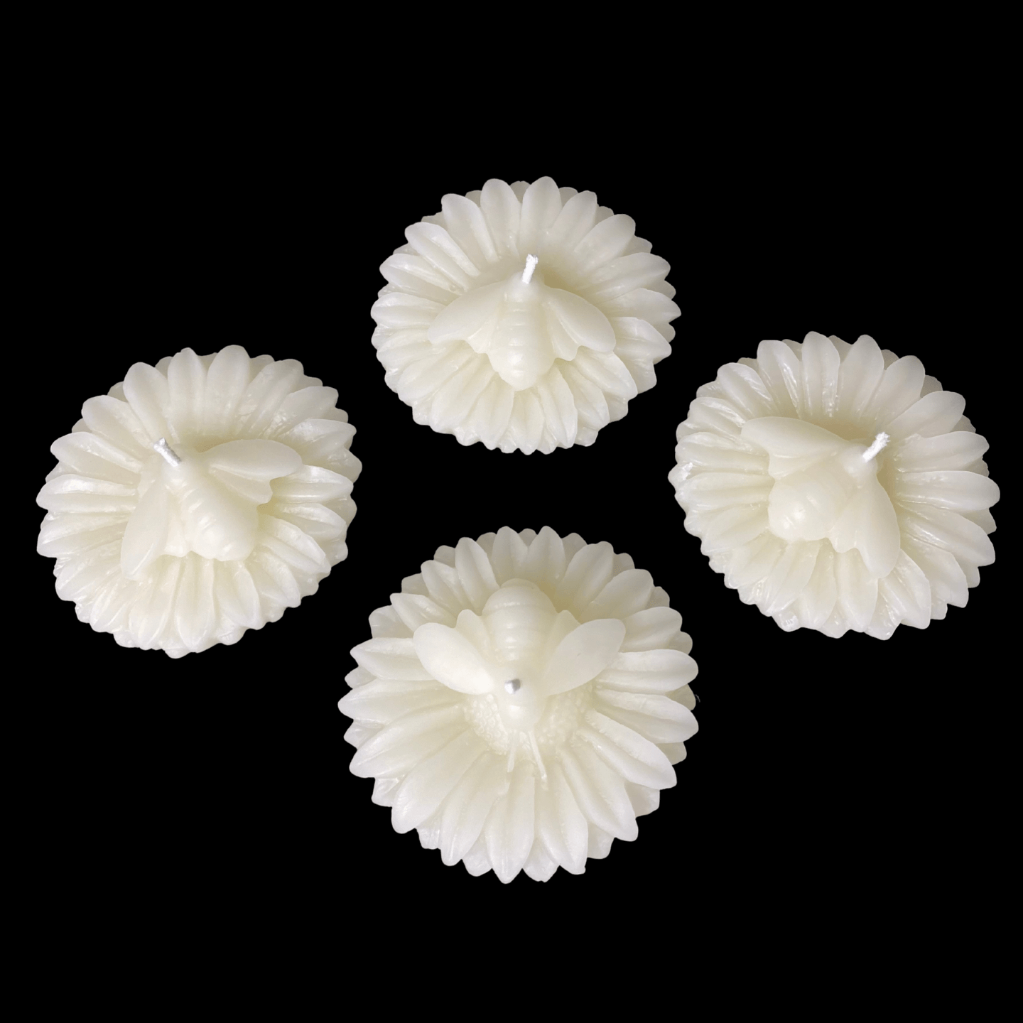 Bee on a Sunflower Candle - White Beeswax