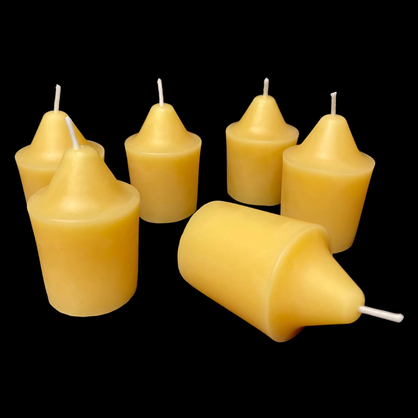 Pointed Top Beeswax Votives - Yellow Beeswax