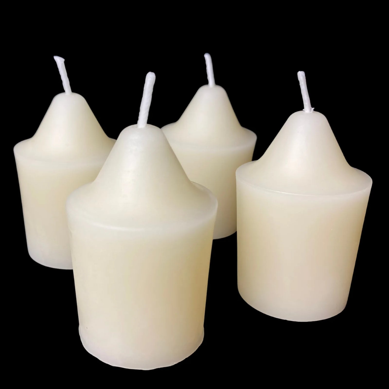 Pointed Top Beeswax Votives - White Beeswax