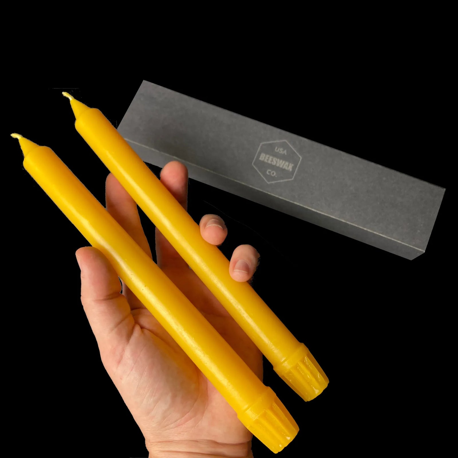 10" Colonial Tapers - Yellow Beeswax