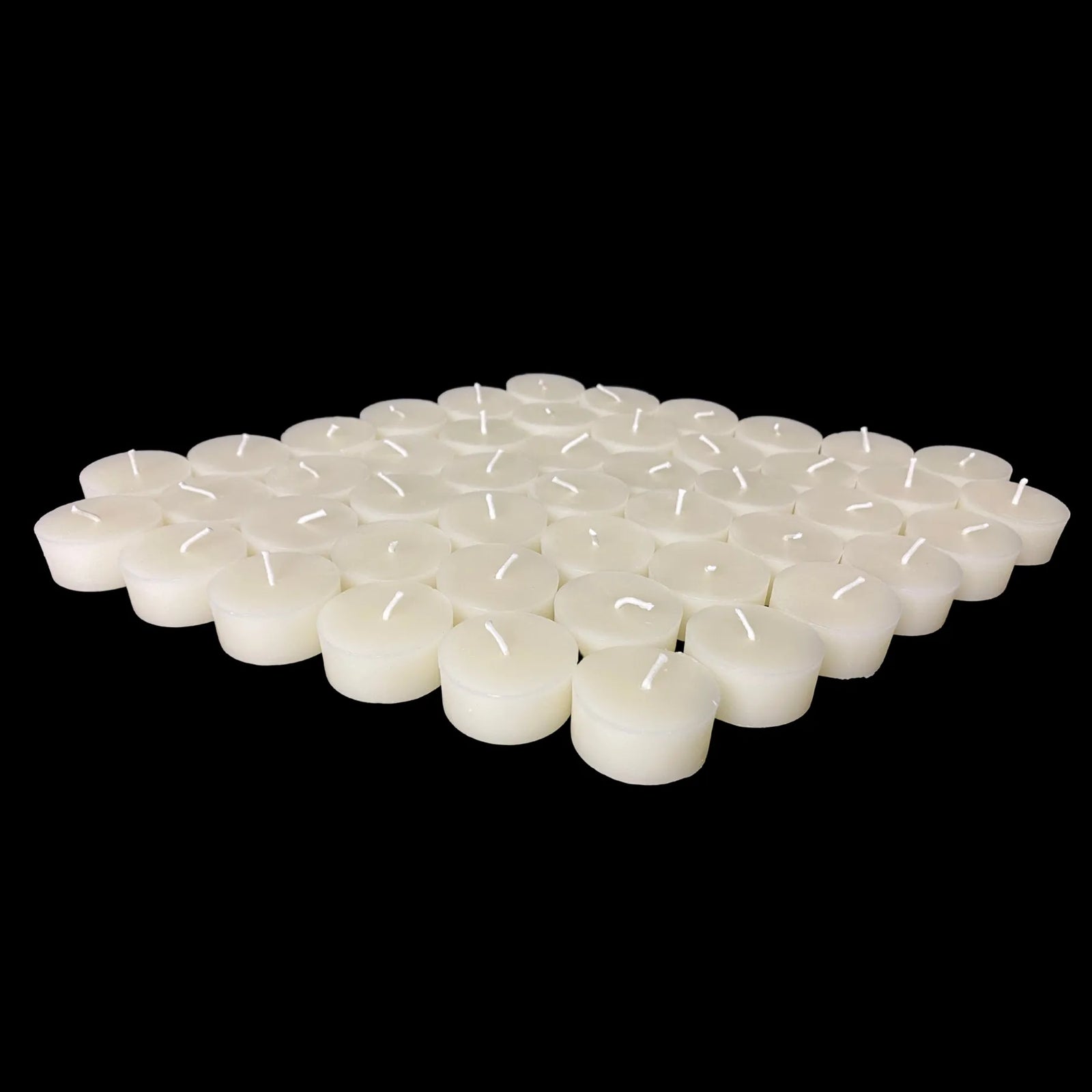 White ivory beeswax tea lights in a flat diamond, bulk lot, 1.4 inch